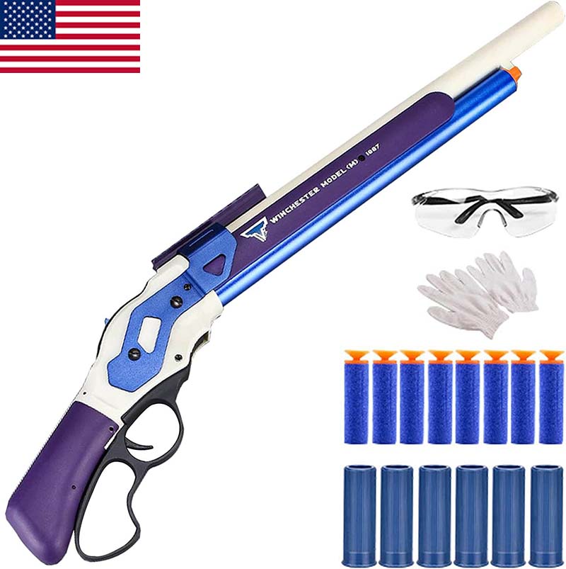 Winchester M1887 Shell Ejection Dart Blaster Toy - US Stock - Foam Dart Gun for Outdoor Play, Nerf Battles & Backyard Fun