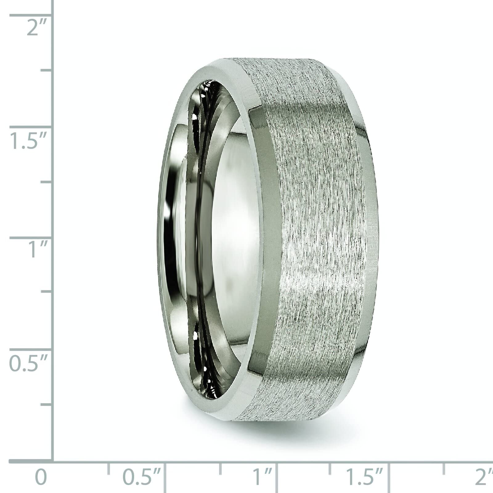 8mm Titanium Men's Wedding Ring Band - Size 14.5 Satin Finish - Durable & Comfortable for Everyday Wear - Perfect for Weddings, Anniversaries & Special Occasions