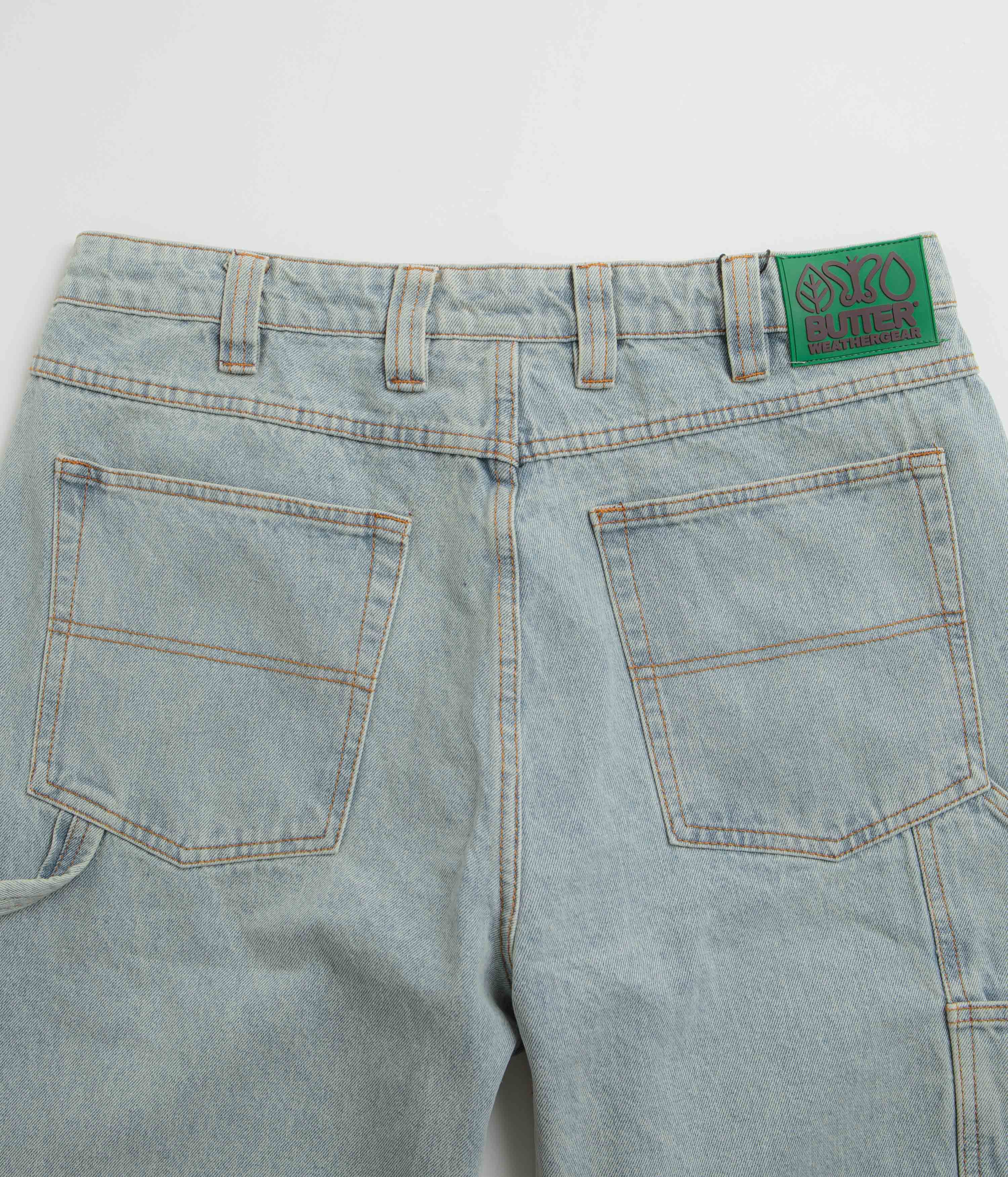 Butter Goods Weathergear Denim Jeans - Faded Light Wash Slim Fit Men's Jeans for Casual Wear & Everyday Style