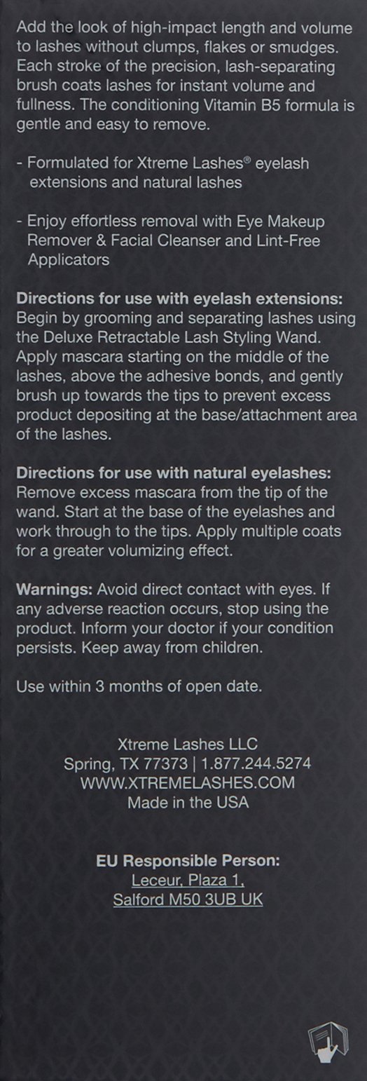 Xtreme Lashes Length & Volume Mascara - Black | Lash Extension Friendly, Volumizing & Lengthening Formula for Dramatic Eyes | Perfect for Night Out, Date Night & Special Occasions