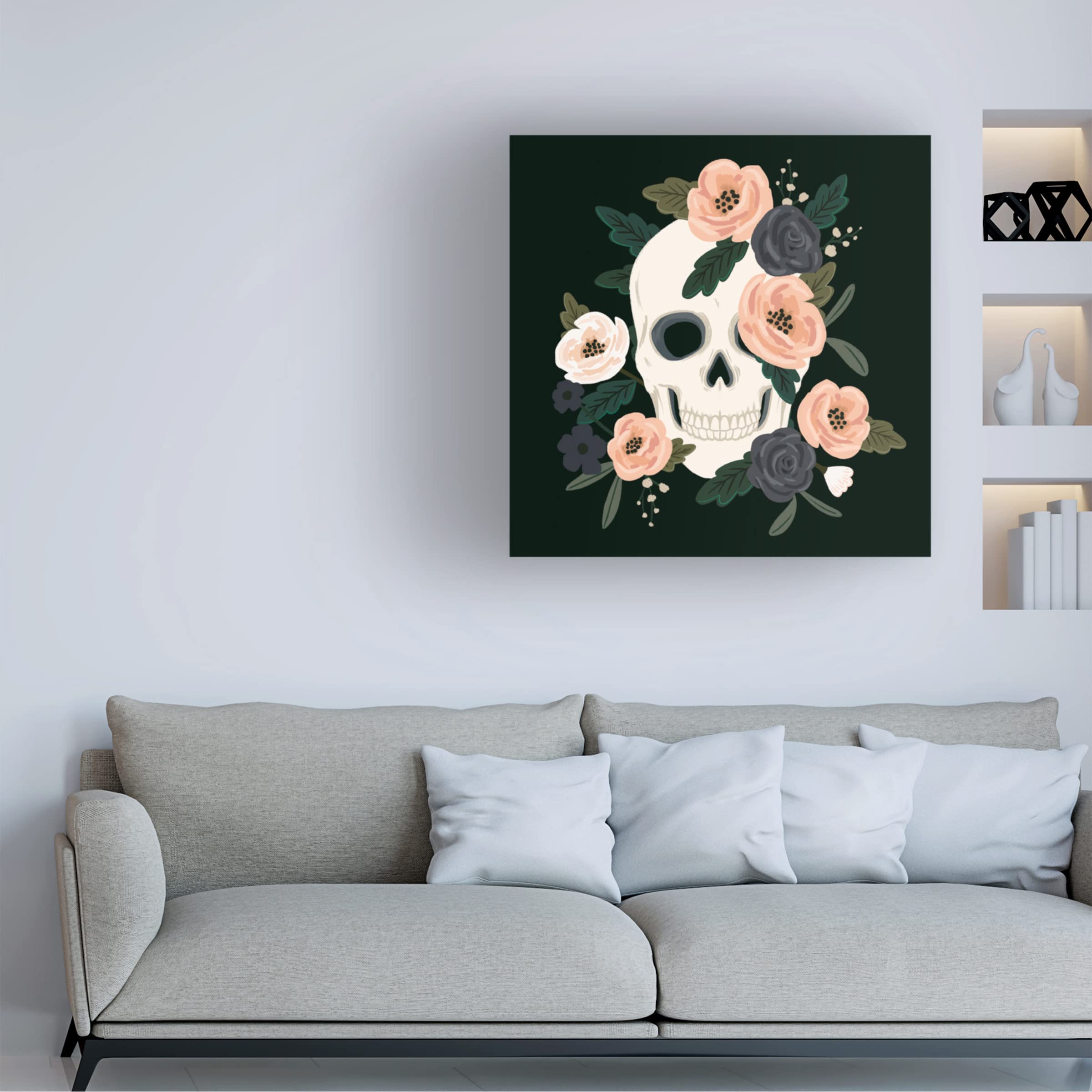 Victoria Barnes 'Skull And Snake III' Canvas Wall Art Print - Gothic Home Decor for Living Room, Bedroom & Office | Trademark Fine Art Collection