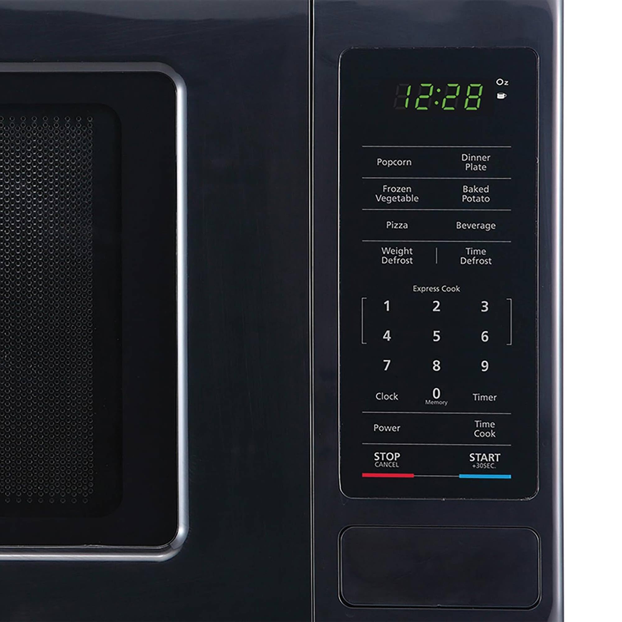 Magic Chef 0.9 Cu Ft 900W Compact Stainless Steel Countertop Microwave Oven - 6 Pre-Programmed Cooking Modes, Black | Perfect for Small Kitchens, Dorms, Offices & RVs