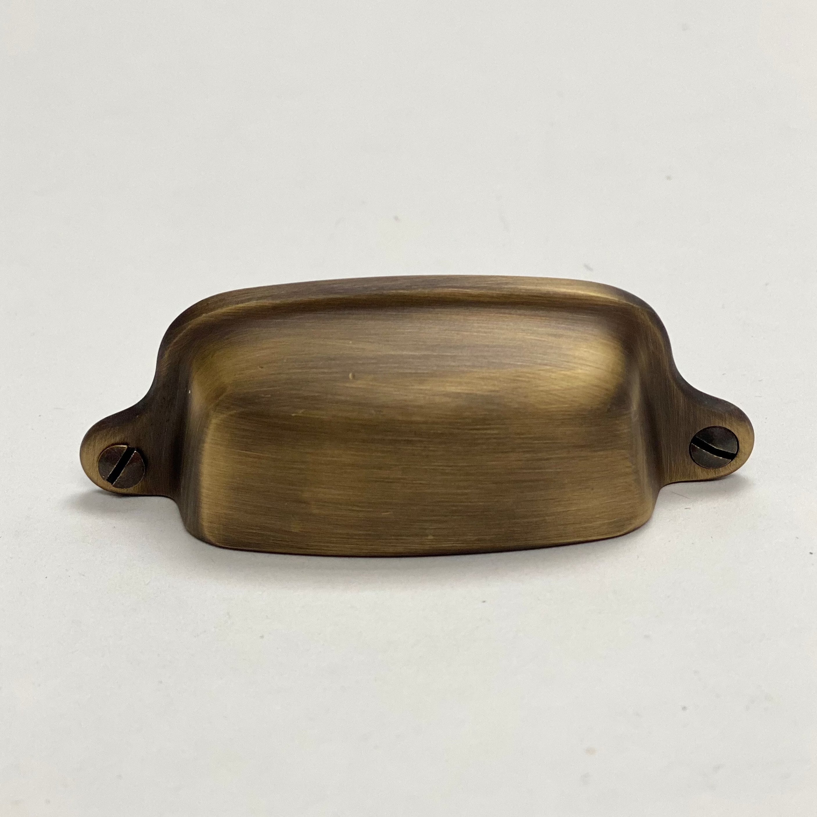 Antique Brass Cabinet Cup Drawer Pulls - Vintage Style Hardware for Kitchen & Bathroom Cabinets - Perfect for Home Renovation and Furniture Upgrade