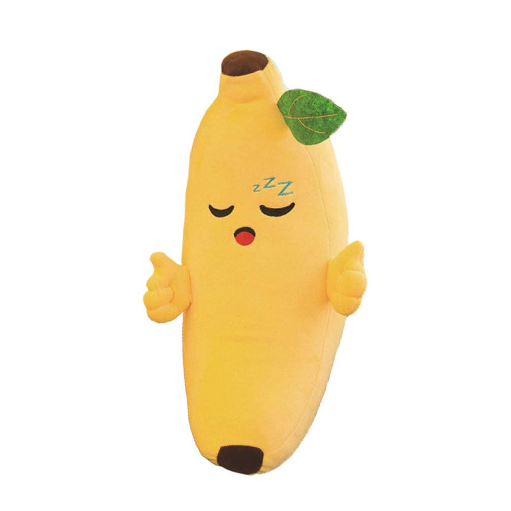 Amosfun Soft Emoticon Banana Throw Pillow - 16 Inch Cushion for Sofa, Bed, Car Decor - Plush Stuffed Toy for Home & Office Comfort