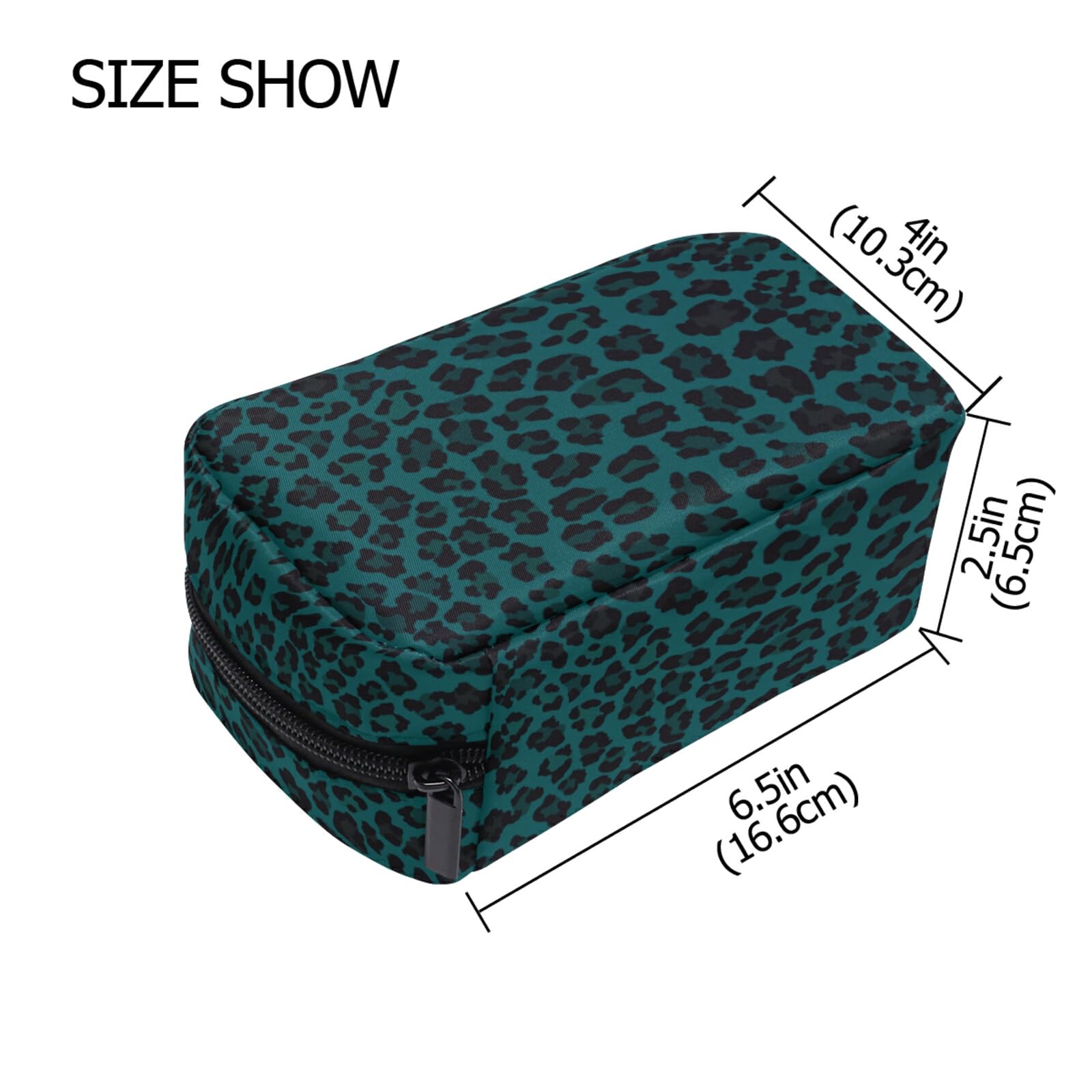 Leopard Print Blue Makeup Bag for Women Travel - Small Cosmetic Organizer with Compartments | Perfect for Toiletries & Travel Essentials