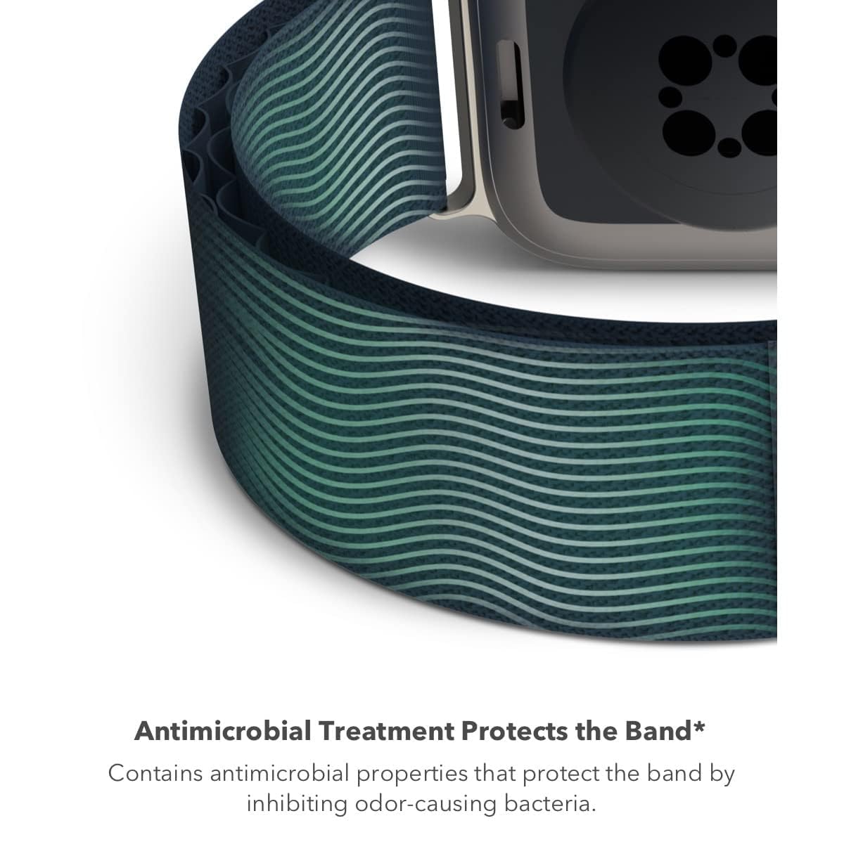 Gear4 ZAGG Braided Stretchy Solo Loop Band for Apple Watch 38mm 40mm 41mm - Small Size (Forest Green) - Elastic Strap Compatible with iWatch Series 7/6/SE/5/4/3/2/1 - Perfect for Workouts, Running & Everyday Wear
