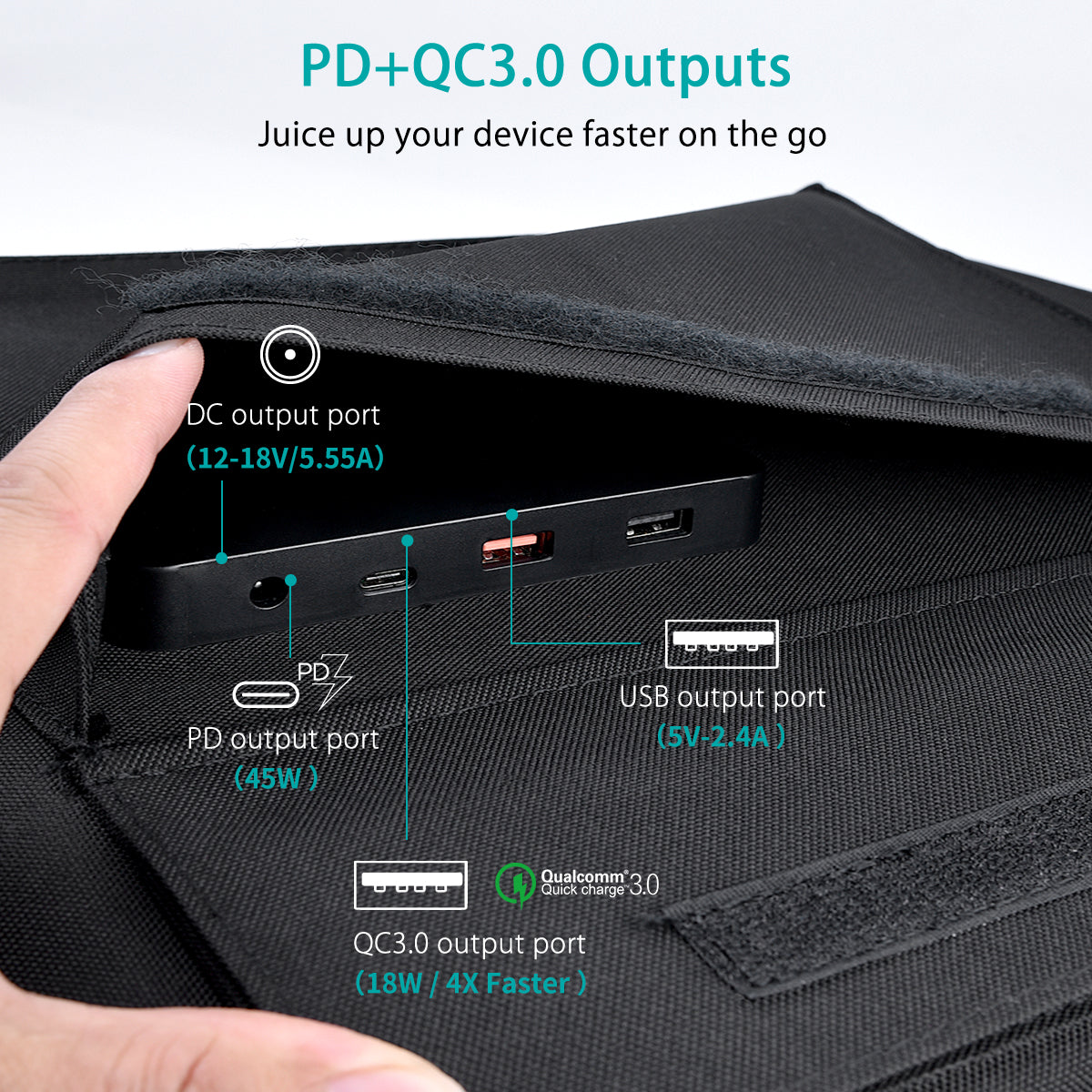100W Foldable Solar Charger with USB Output - Portable Solar Panel for Camping, Hiking & Emergency Power - Waterproof & Lightweight for Outdoor Adventures