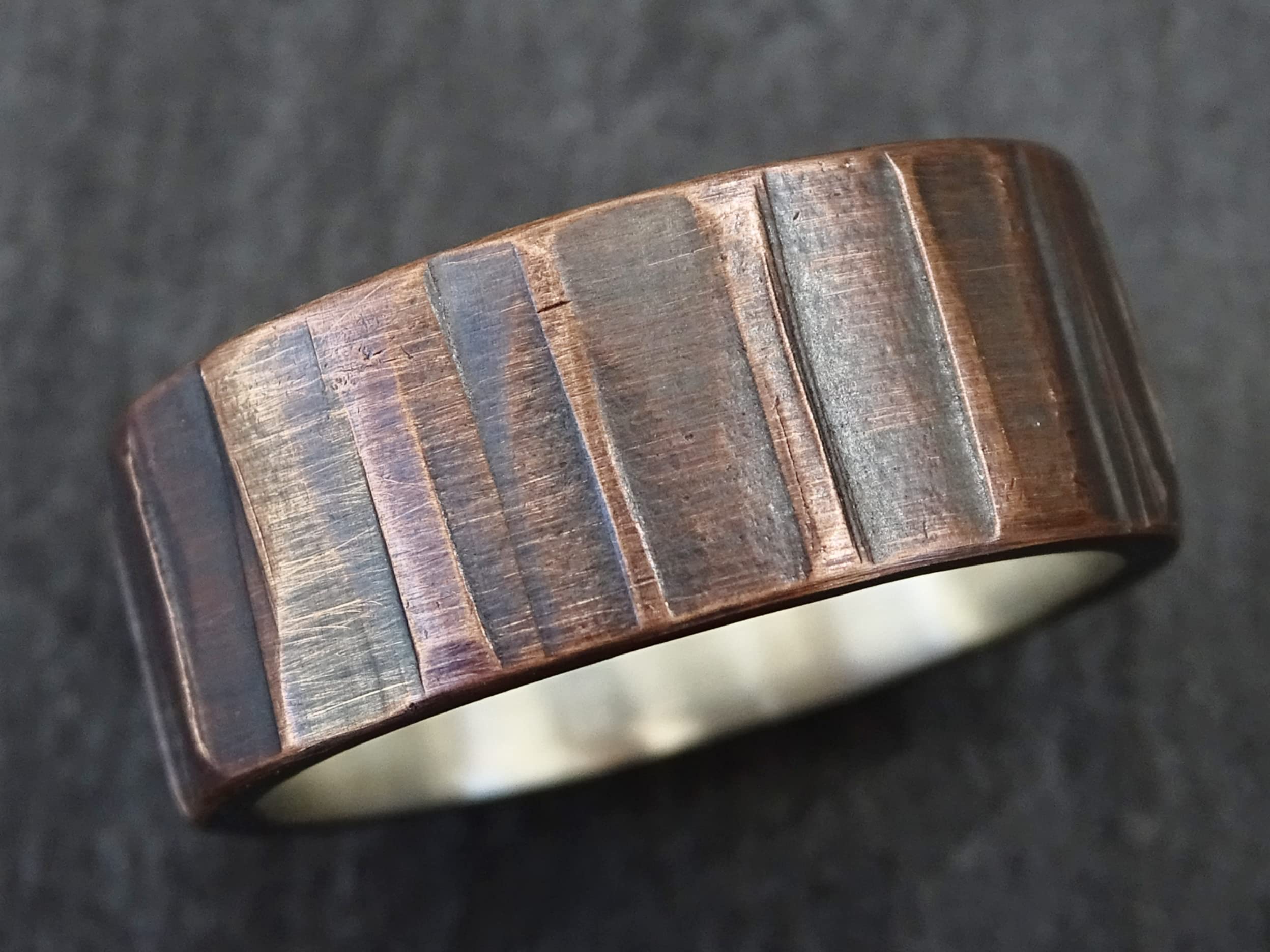 Men's Copper Wedding Ring - Rustic Mixed Metal Viking Band, Celtic Design Unique Anniversary Gift for Him - Perfect for Weddings, Engagements & Special Occasions