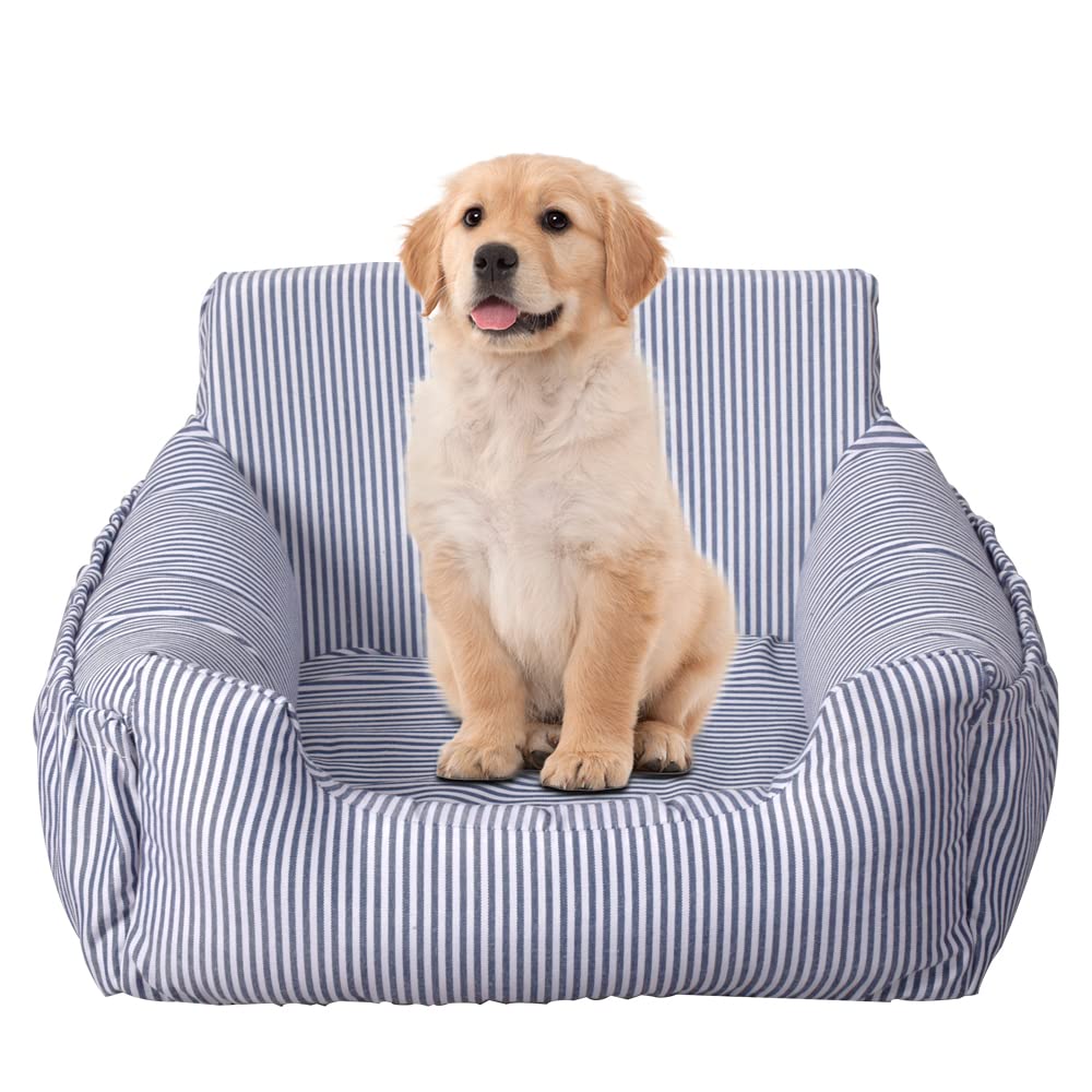 Coo&Dee Dog Car Seat for Medium Dogs Under 35lbs - Pet Booster with Storage Pocket, Travel Safety Bed - High Quality Fabric, Machine Washable & Easy Install - Perfect for Road Trips & Daily Commutes