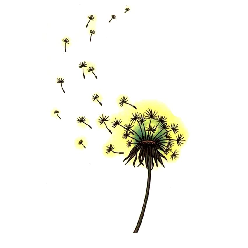 8 Sheets Dandelion Waterproof Temporary Tattoo Stickers - Fake Body Art for Adults & Kids - Perfect for Parties, Festivals, and Costume Events