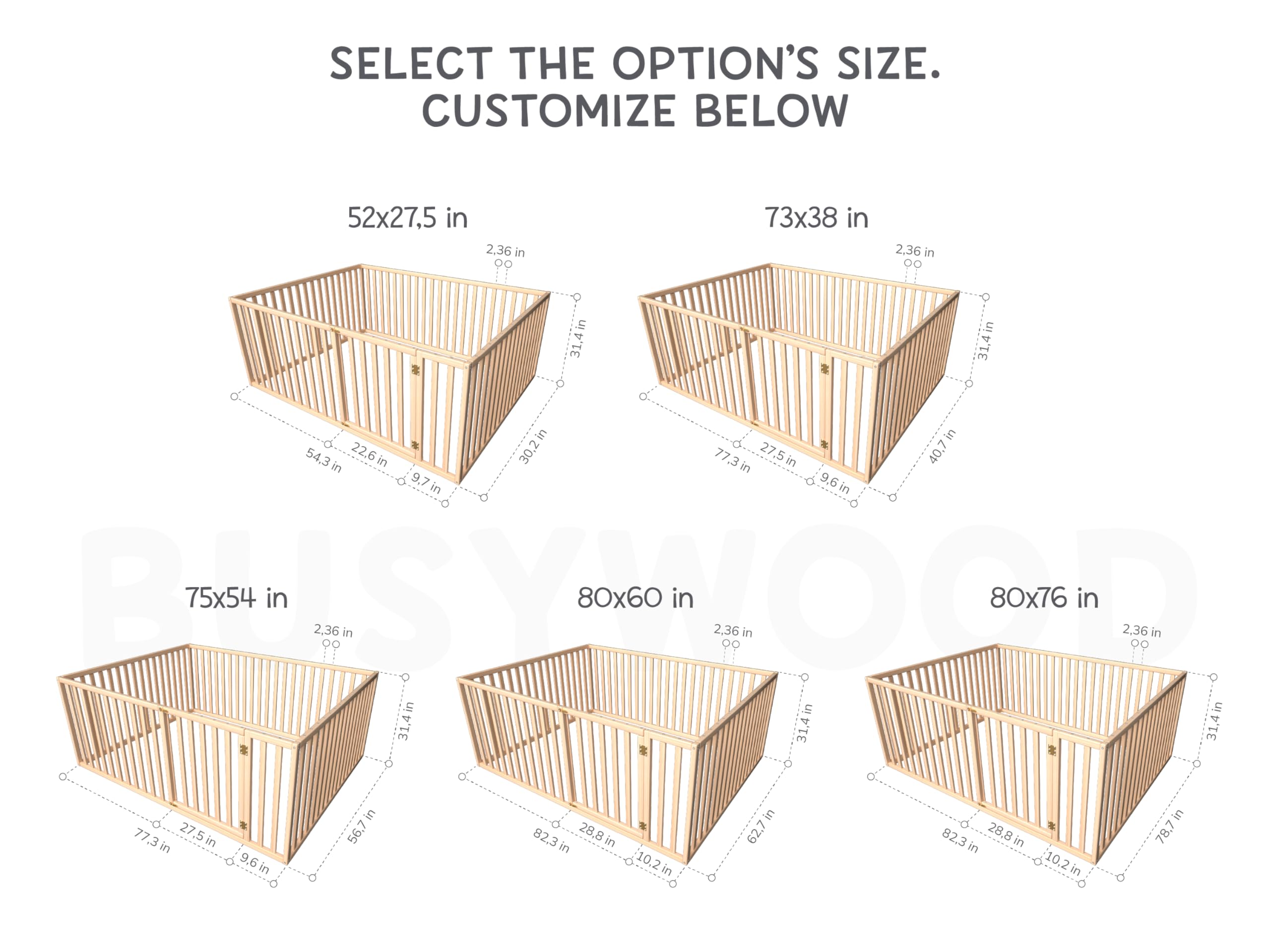 **Montessori Floor Bed Frame with Rails - Safe Toddler Bed for Kids - Solid Wood Bedframe - Montessori Bedroom Furniture (Model 20) - Perfect for Daytime Naps & Independent Sleep Training**