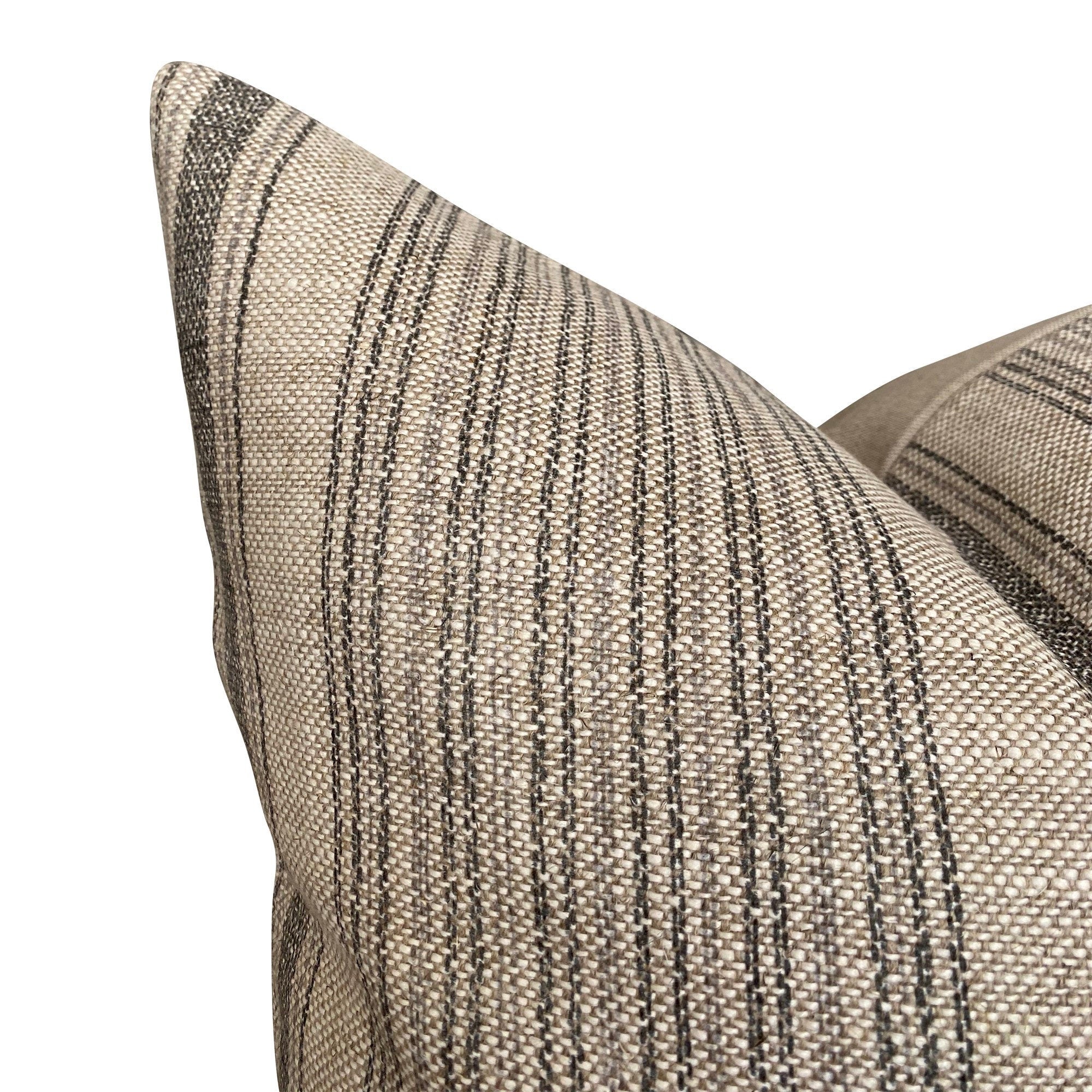 READY TO SHIP Designer Clay McLaurin Dash Pillow Cover in Jet Black - Luxury Decorative Throw Pillow Case for Sofa, Bed & Home Decor