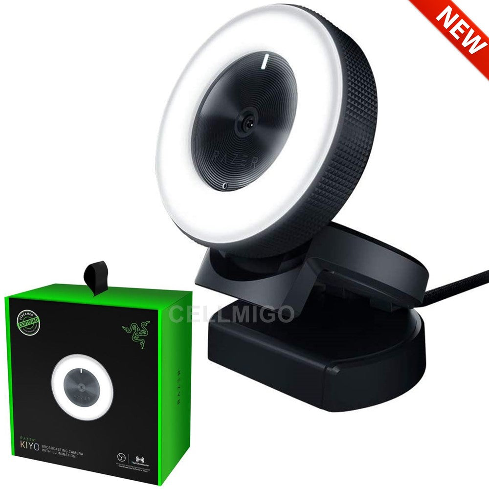 Razer Kiyo Pro Streaming Webcam - 1080p 30FPS & 720p 60FPS HD Web Camera with Adjustable Ring Light - Perfect for Gaming, Live Streaming, Zoom Meetings & Remote Work