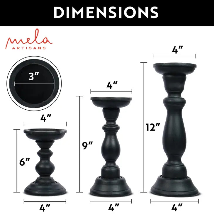 Matte Black Candle Holder Set - Modern Home Decor for Dining Table, Wedding Centerpieces & Romantic Ambiance