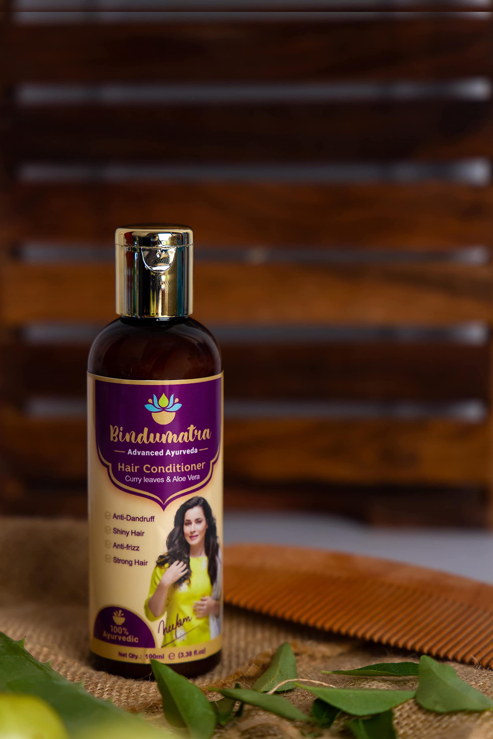 **Bindumatra Curry Leaves & Aloe Vera Hair Conditioner – 100% Ayurvedic & Organic, Anti-Dandruff, Frizz Control, Shine Boost – For Men & Women (100ml) | Perfect for Dry, Damaged Hair & Scalp Care**