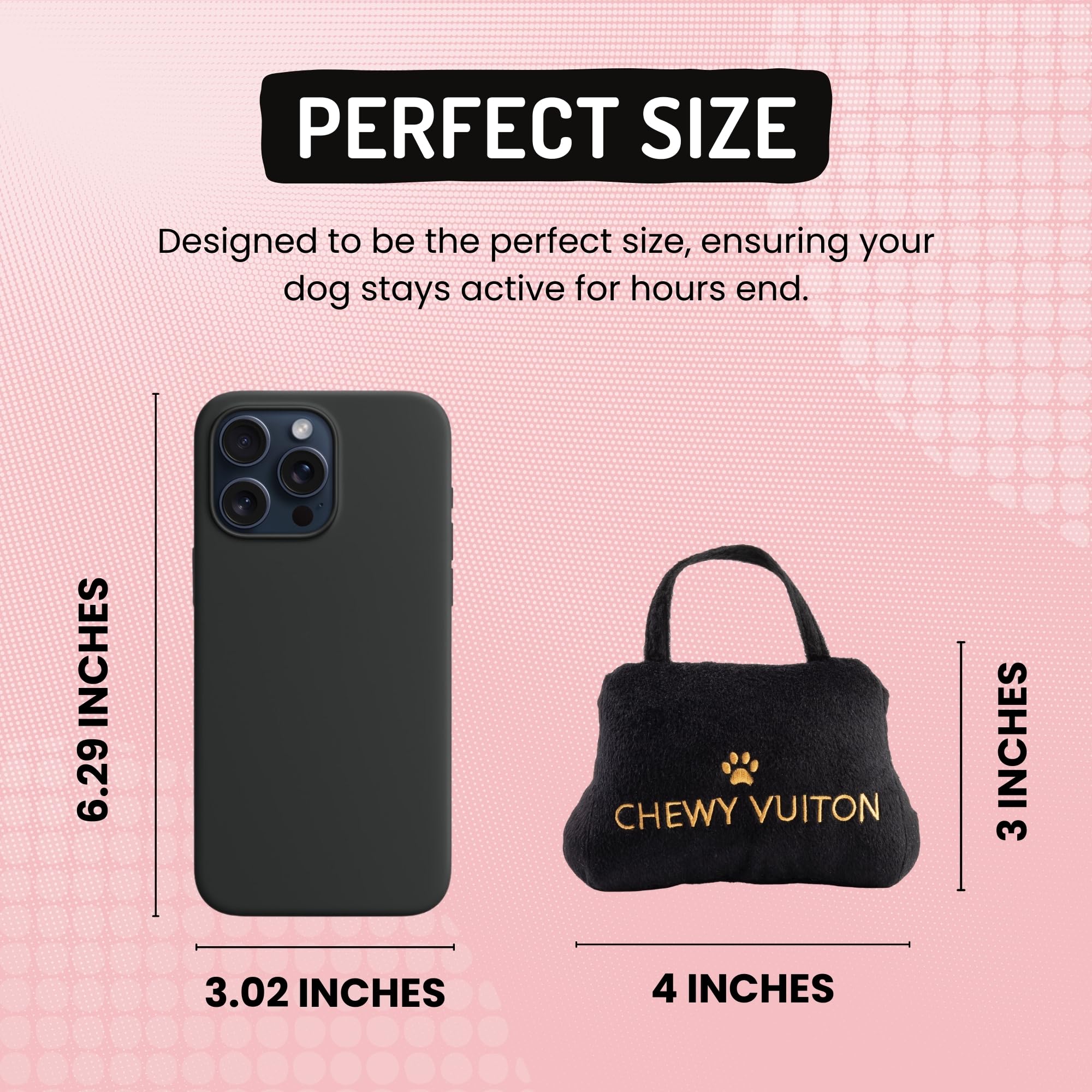 Dog Diggin Designs Runway Pup Collection – Unique Squeaky Parody Plush Dog Toys | Haute Couture Purse & Handbag Style | Perfect for Playtime, Training & Fashionable Pet Photos
