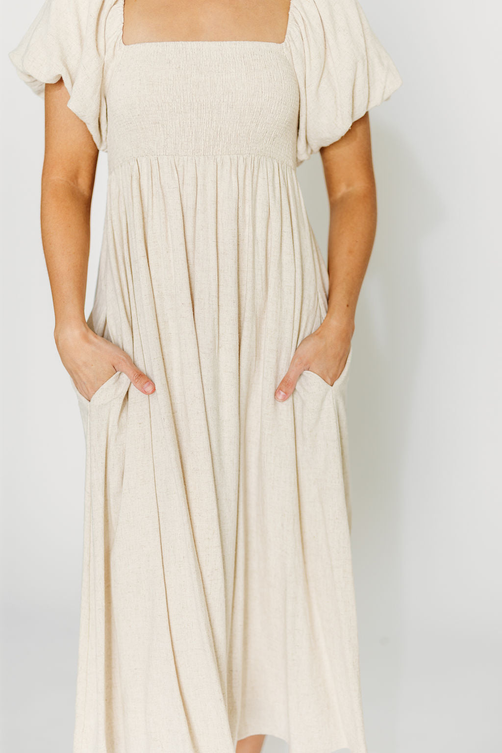 Rosalie Maxi Dress in Linen - Bump Friendly Maternity Dress for Women | Comfortable Summer Dress for Pregnancy, Beach, Vacation & Special Occasions