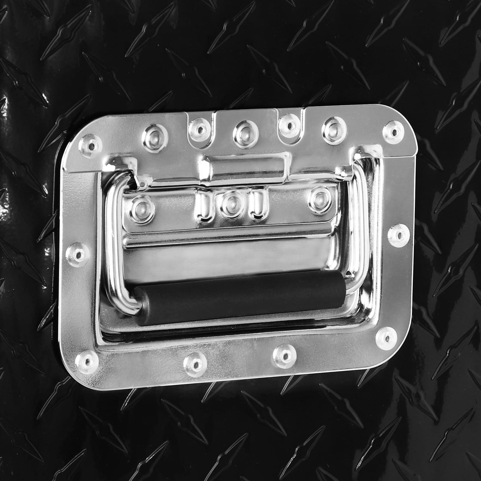 39 Inch Heavy Duty Aluminum Truck Bed Tool Box - Waterproof Underbed Storage Organizer with Lock & Handle for Pickup Trucks, RVs | Secure Tool Storage for Camping, Construction & Road Trips (Black)