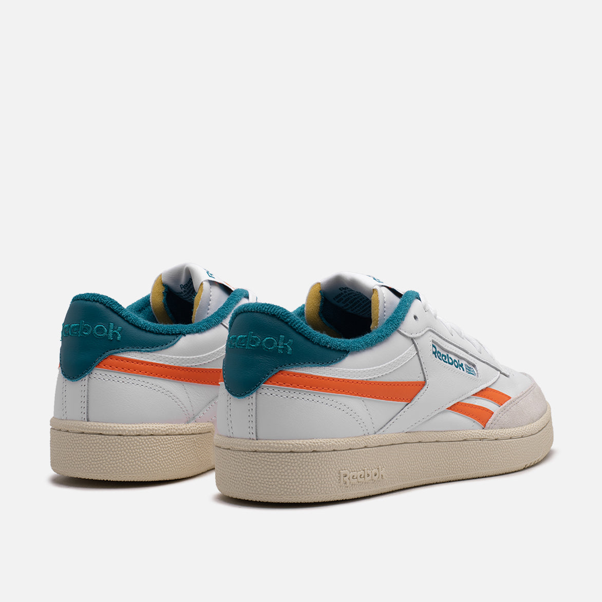 CLUB C REVENGE Sneakers in White, Pump Orange & Seaport Teal - Perfect for Casual Wear, Street Style & Everyday Comfort