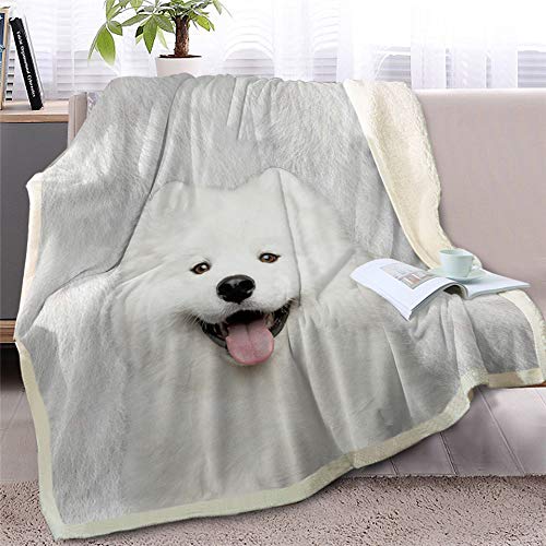 Minyose Shih Tzu Sherpa Fleece Blanket - 3D Dog Print Plush Throw for Bed & Sofa