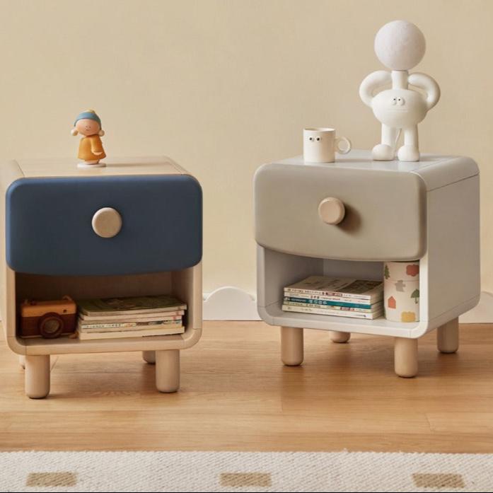 Solid Wood Kids Nightstand - Birch & Poplar Modern Bedside Table for Children's Room - Perfect for Bedrooms, Nurseries & Playrooms