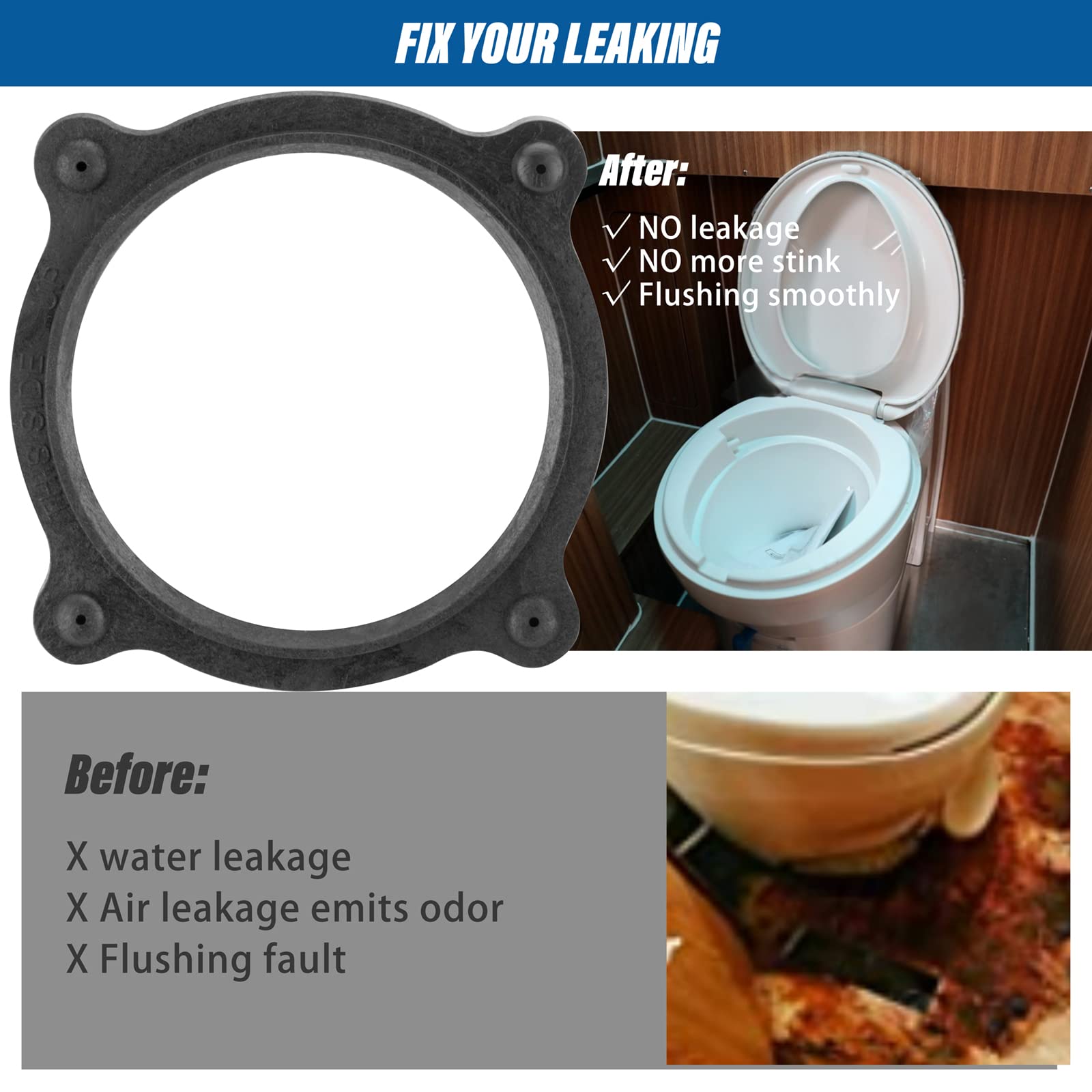 Dometic Sealand Toilet Seal Kit Replacement - SE341549 RV Marine Toilet Floor Flange & Mounting Kit for Travel Trailers & Boats | Waterproof & Durable for RV, Camper, and Marine Toilet Repairs