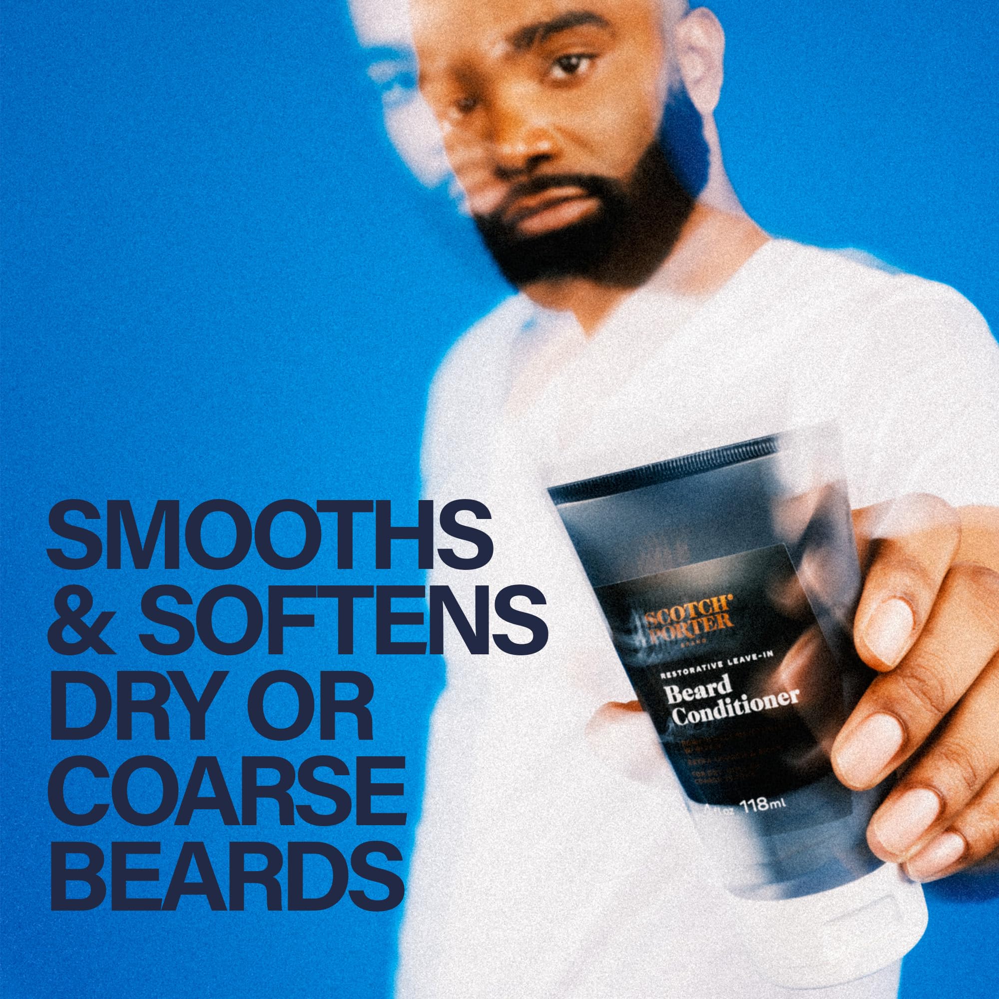 Scotch Porter Leave-In Beard Conditioner – Deep Conditioning Softener for Dry, Coarse Beards | Lightweight Formula Reduces Frizz & Adds Hydration | 4 oz | Perfect for Daily Beard Care & Styling