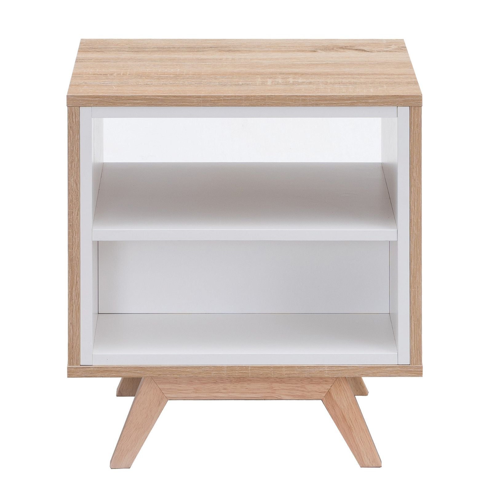 Criterion Tuscany End Table - 450mm White Oak Wood Nightstand for Living Room, Bedroom & Office Furniture