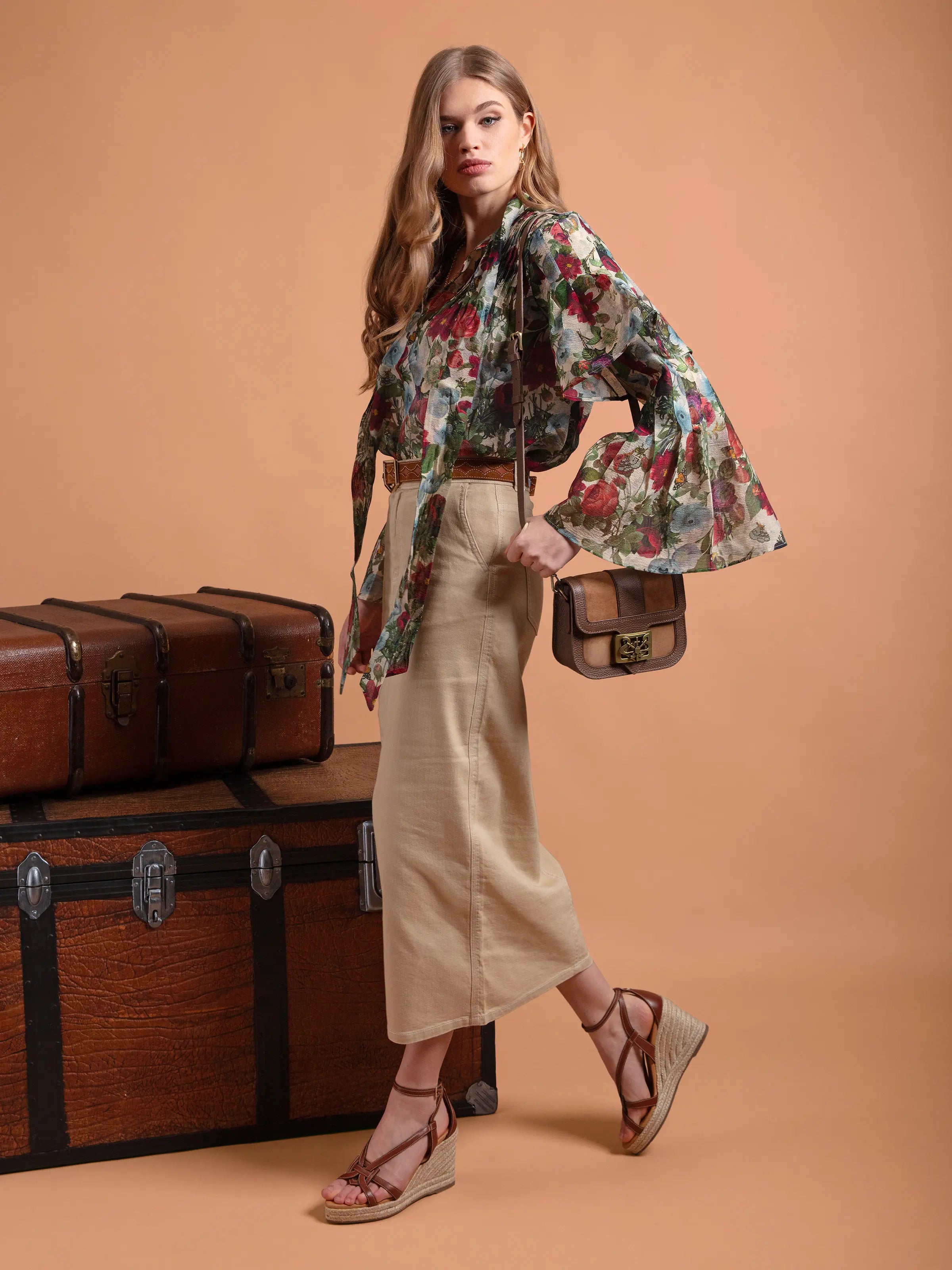 Rome Wedge Sandals in Tan - Comfortable & Stylish Women's Heels for Casual Outings & Summer Parties