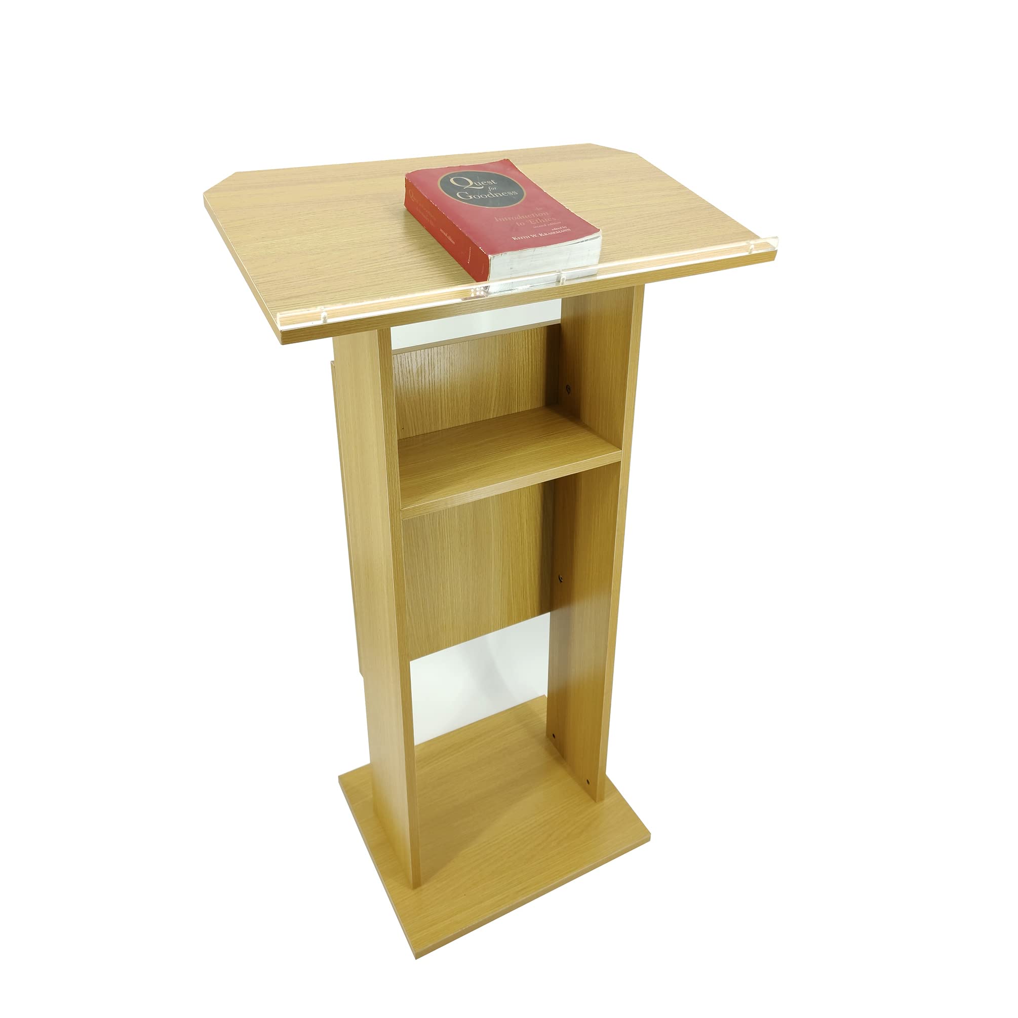FixtureDisplays® Wooden Podium Lectern - MDF Wood Stand for Church, Wedding, Reception & Events - 14302 - Perfect for Speeches, Presentations & Ceremonies