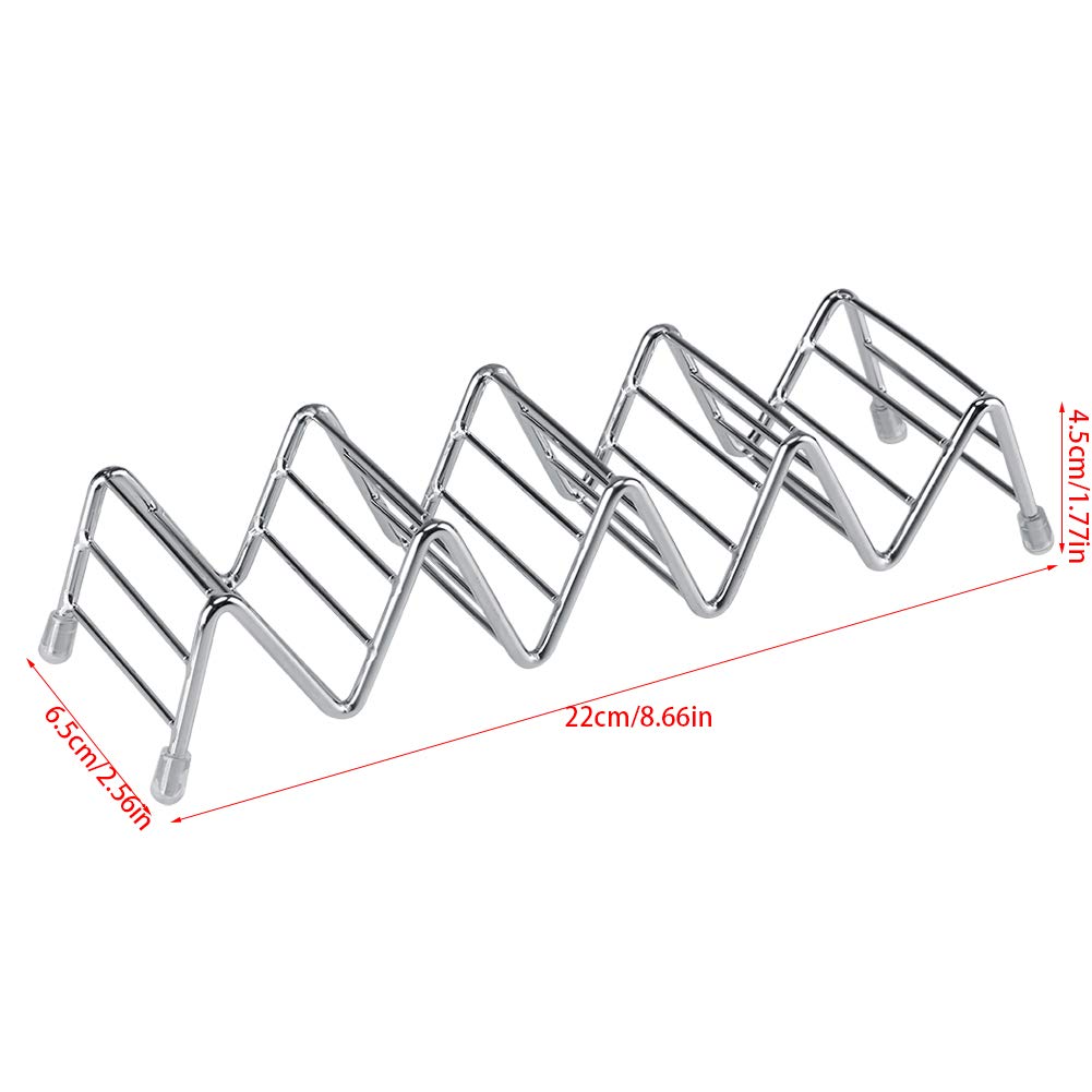 Stainless Steel Taco Holder Stand - 2 to 5 Grooves Mini Tortilla Rack for Oven & Grill | Party Serving Tray for Mexican Tacos & Snacks | Perfect for Cinco de Mayo, BBQs & Family Gatherings
