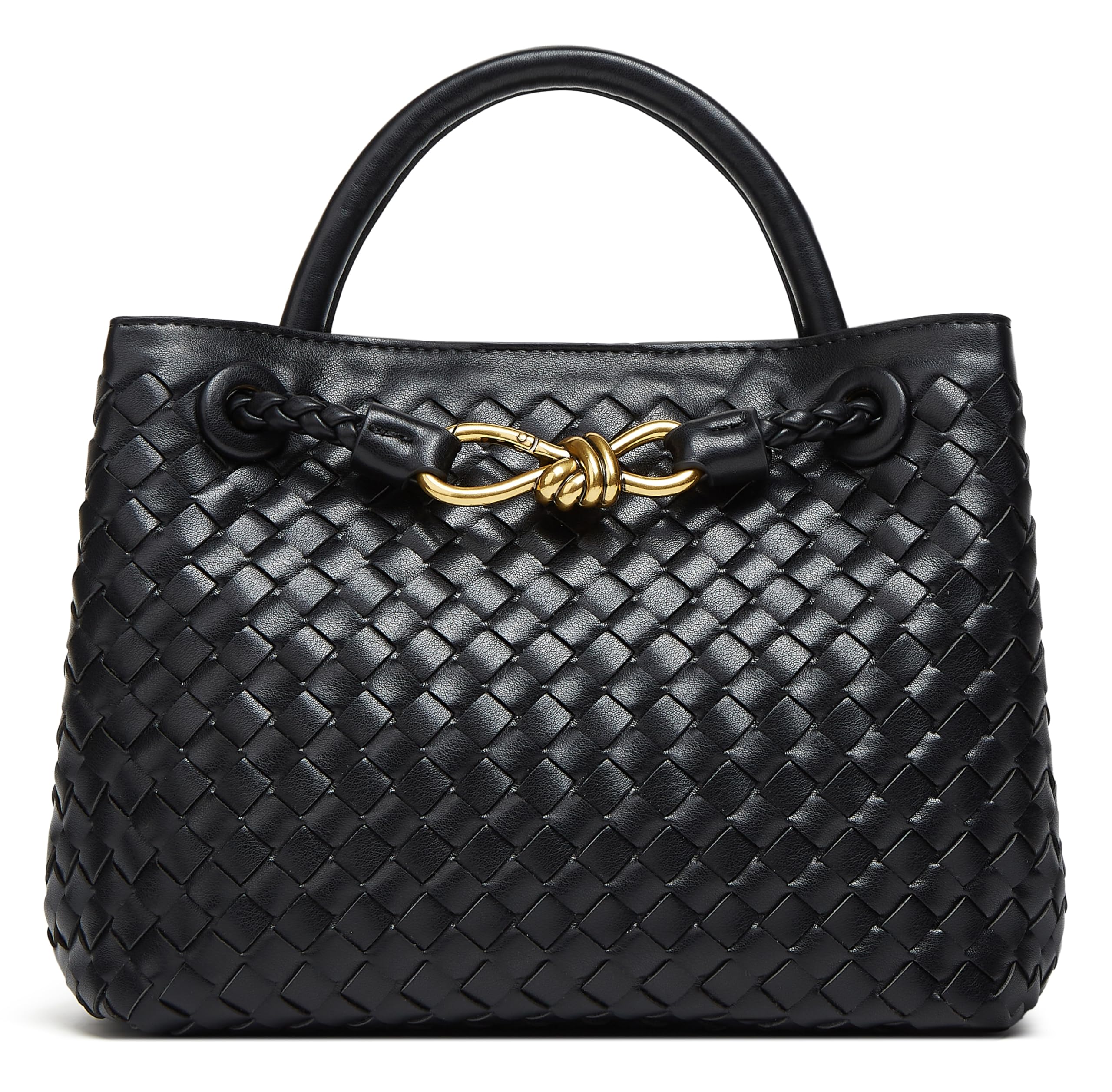 Stylish Women's Woven PU Leather Bowknot Tote Shoulder Bag - Handcrafted Hobo Purse for Daily Use, Shopping & Travel Accessories
