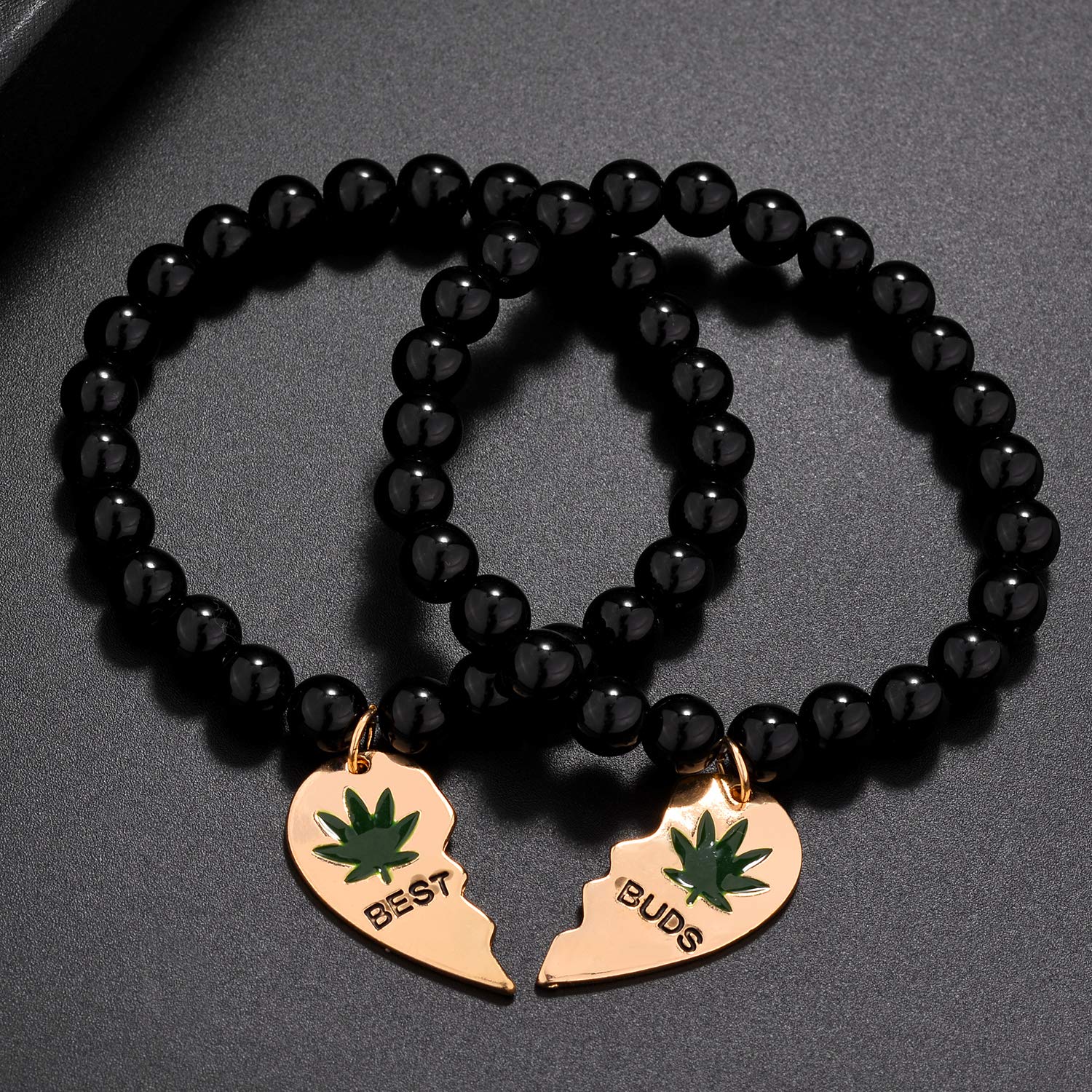 Best Buds Weed 420 Matching Bracelets - BFF Jewelry for Cannabis Lovers
