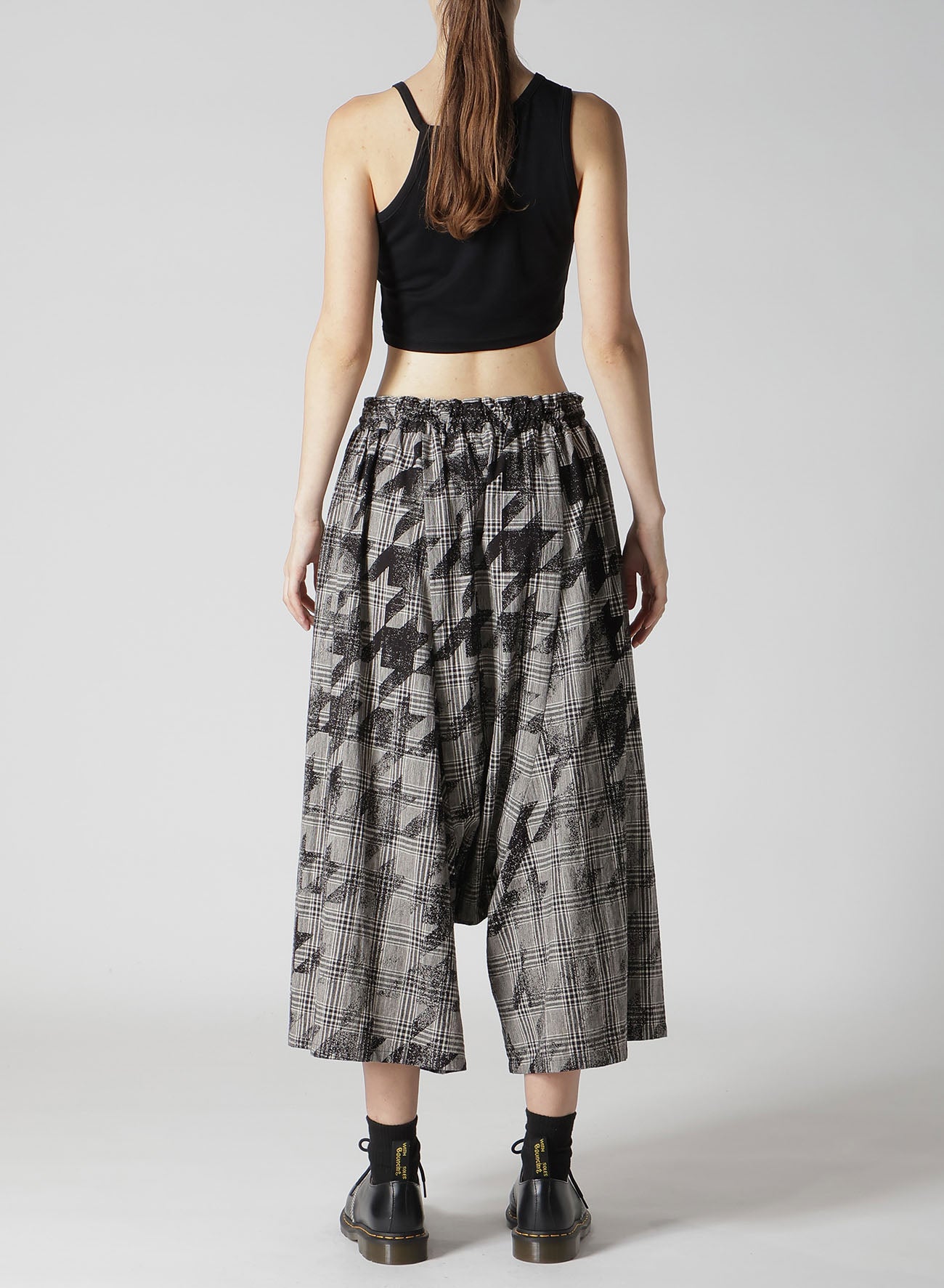 Stylish Cotton Linen Plaid Houndstooth Gathered Pants for Women - Comfortable & Trendy Casual Trousers for Office, Travel, and Everyday Wear