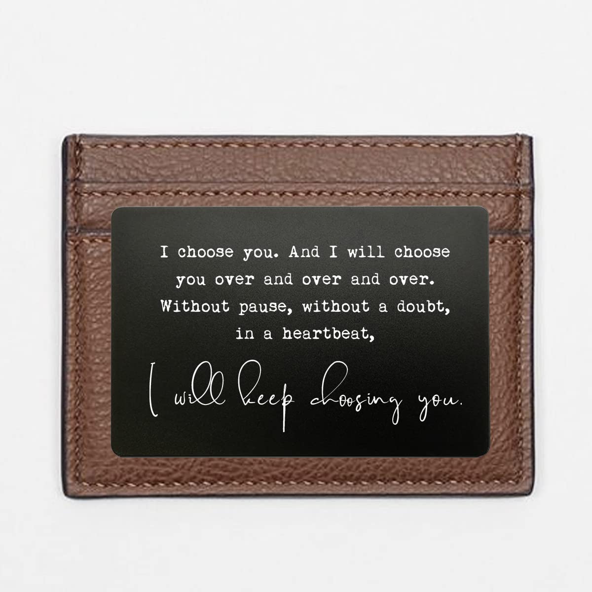 Personalized Laser Engraved Metal Card - Unique Anniversary Gift for Husband, Boyfriend & Men - Romantic Valentine's Day & Christmas Present for Him/Her - Thoughtful Keepsake for Couples (Black) - Perfect for Date Nights, Anniversaries & Special Occasions
