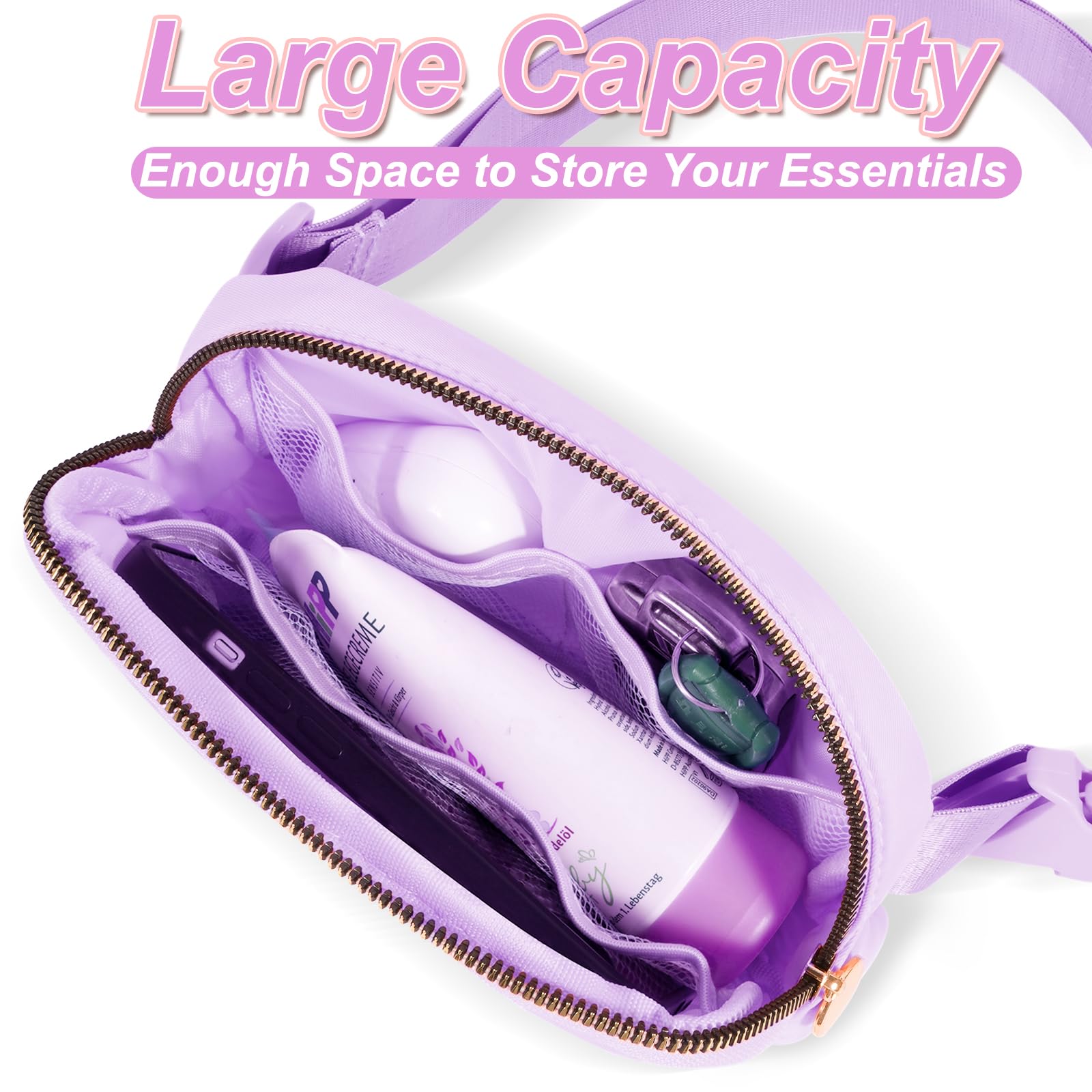 2025 Graduation Gifts for Girls, Teens & Women - Trendy Belt Bag with Initial L in Lavender | Perfect Graduation Party Accessories & School Essentials
