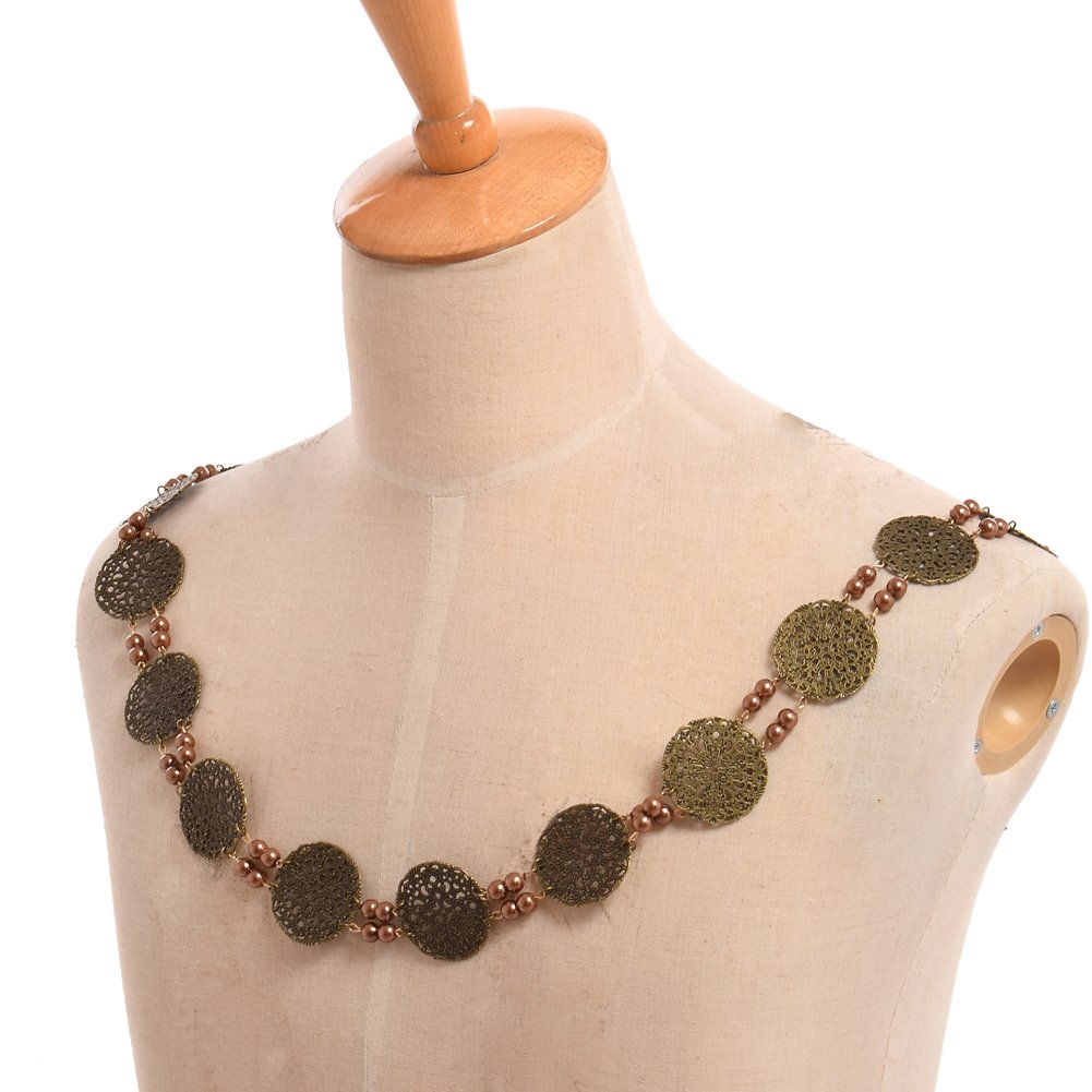 GRACEART Tudor Chain of Office Livery Collar Necklace - 6 Elegant Styles for Renaissance Fairs, Historical Reenactments & Medieval Costume Accessories