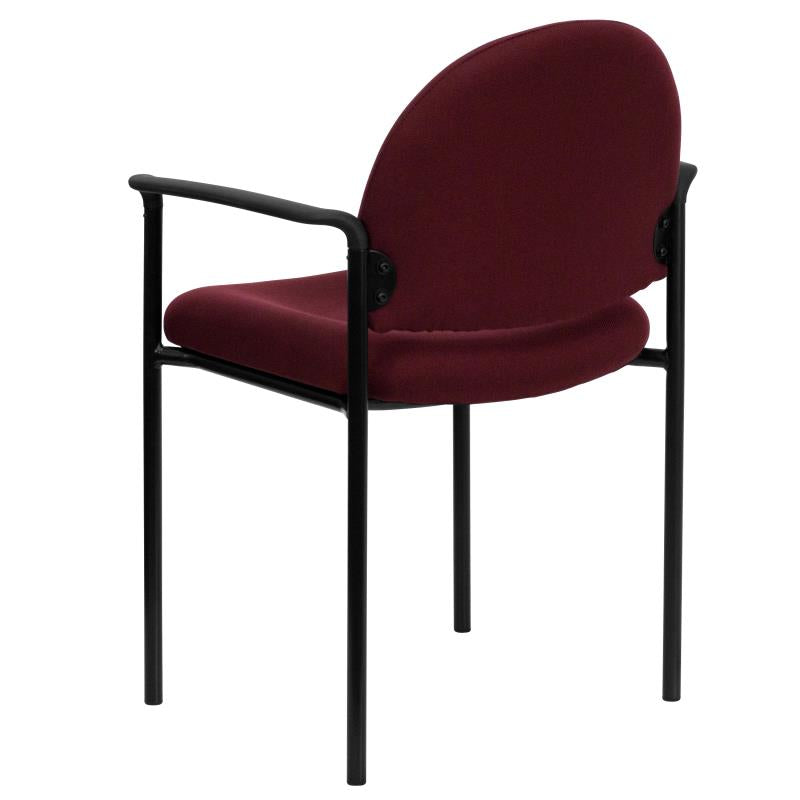 FLASH Tiffany Comfort Gray Fabric Stackable Steel Side Reception Chair with Arms - Modern Office Seating for Waiting Rooms, Lobbies & Conference Areas
