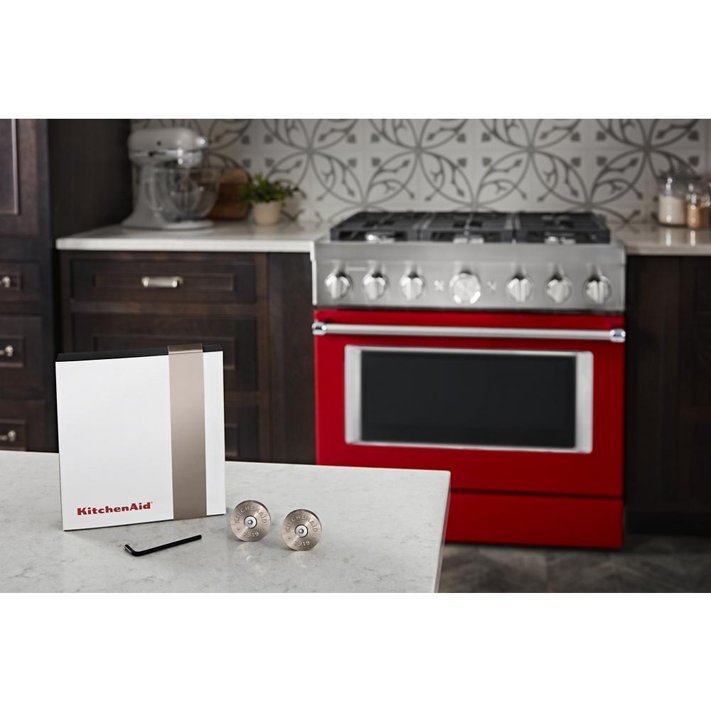 KitchenAid Commercial Style Range Handle Medallion Kit - Amana W11368841BN Replacement Part for Stove & Oven Repair | Perfect for Home Kitchen Upgrades & Professional Appliance Maintenance
