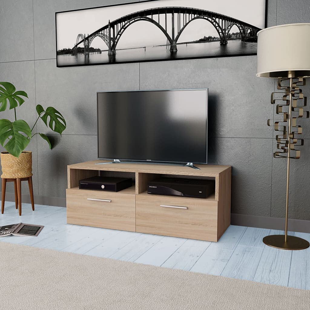 Modern Minimalist TV Stand with Storage, 37.4