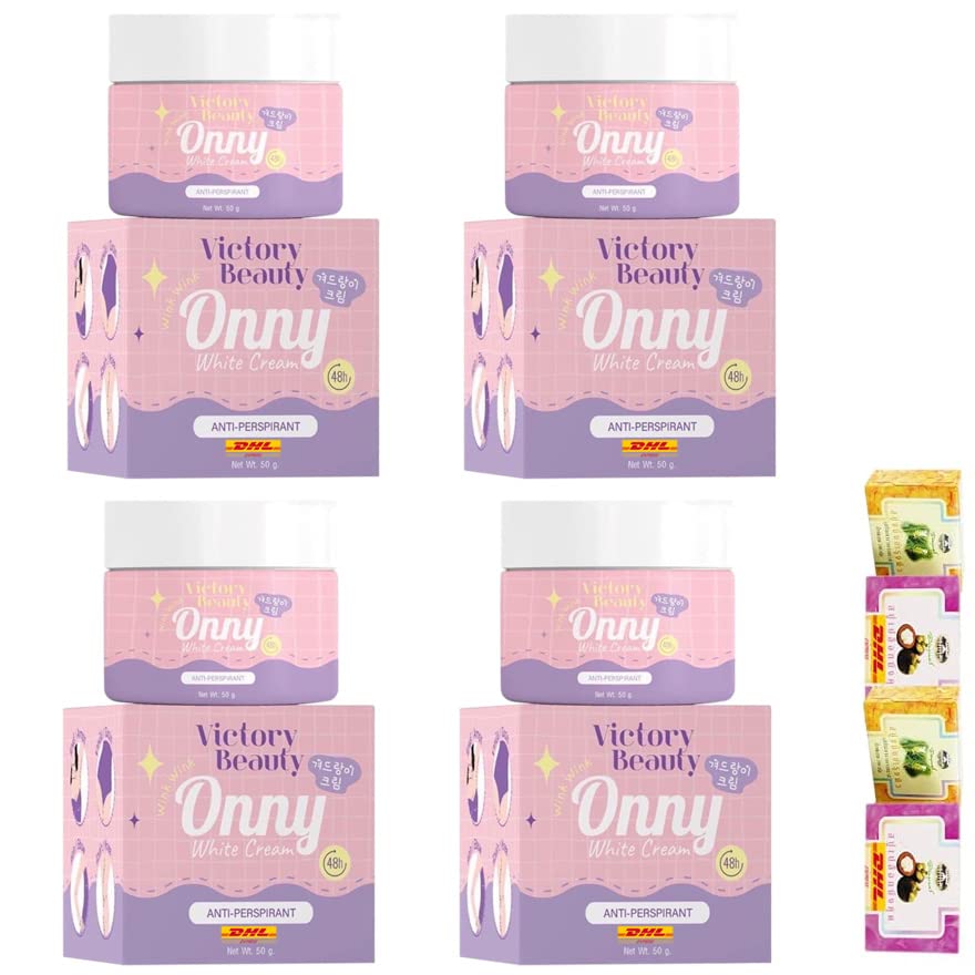 Victory Beauty Onny Armpit Brightening Cream - Anti-Aging & Anti-Wrinkle Smoothing Treatment (50g x 4 Pack) with Free Tomato Facial Mask | Fast DHL Shipping | Perfect for Dark Underarm Care & Skin Rejuvenation