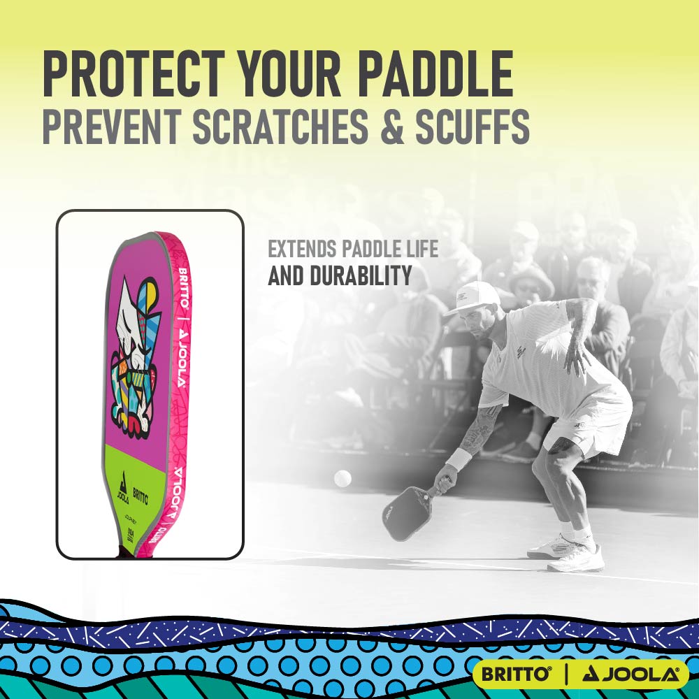 JOOLA x BRITTO Pickleball Edge Guard Tape - Protective Paddle Tape for Pickleball Rackets | Prevents Scratches & Damage | Vibrant Artistic Design | Perfect for Outdoor & Indoor Court Play