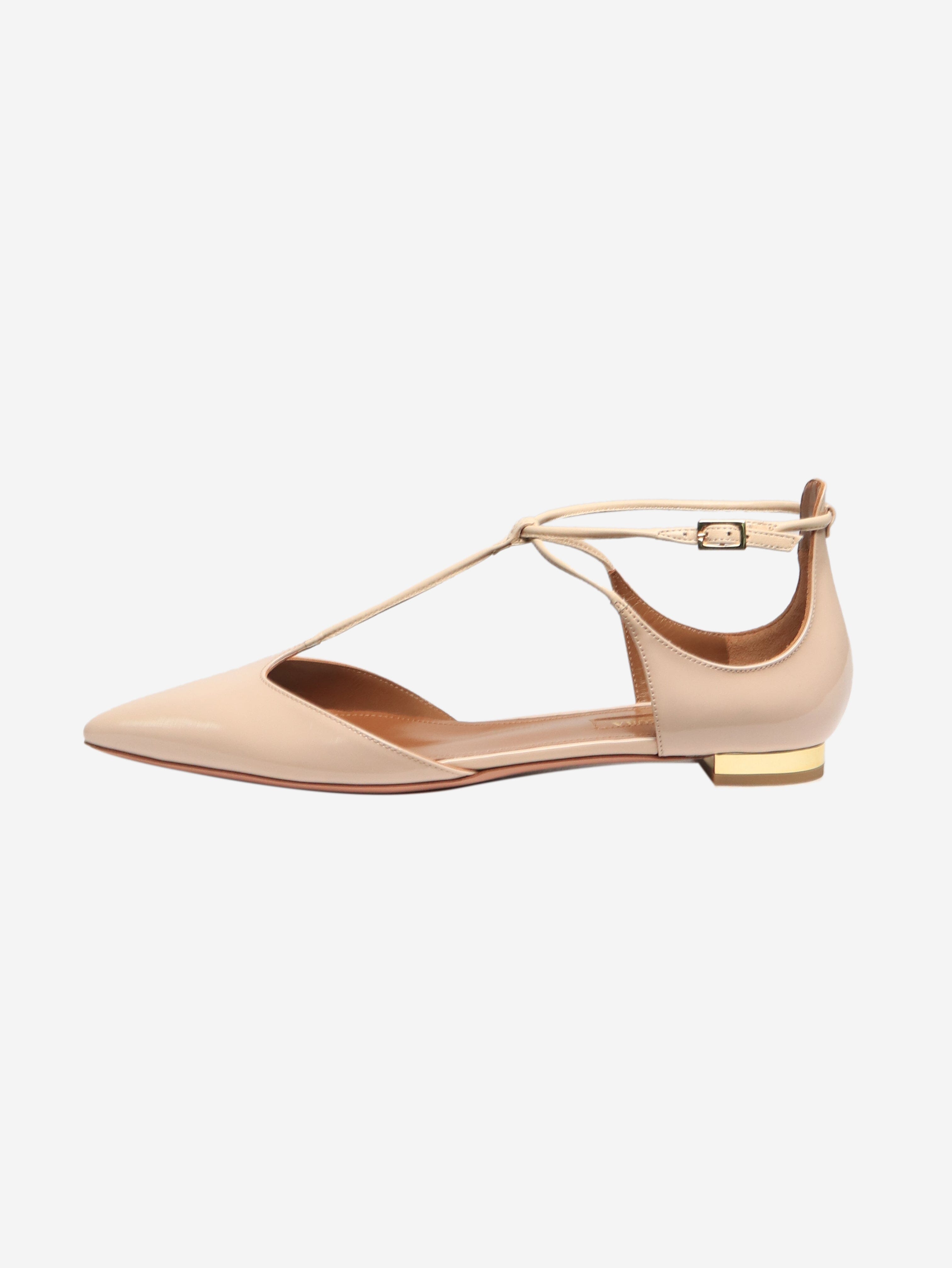Blush Patent Leather Flats for Women - Size EU 36 (US 6) - Comfortable & Stylish Ballet Shoes for Work, Office, and Casual Wear