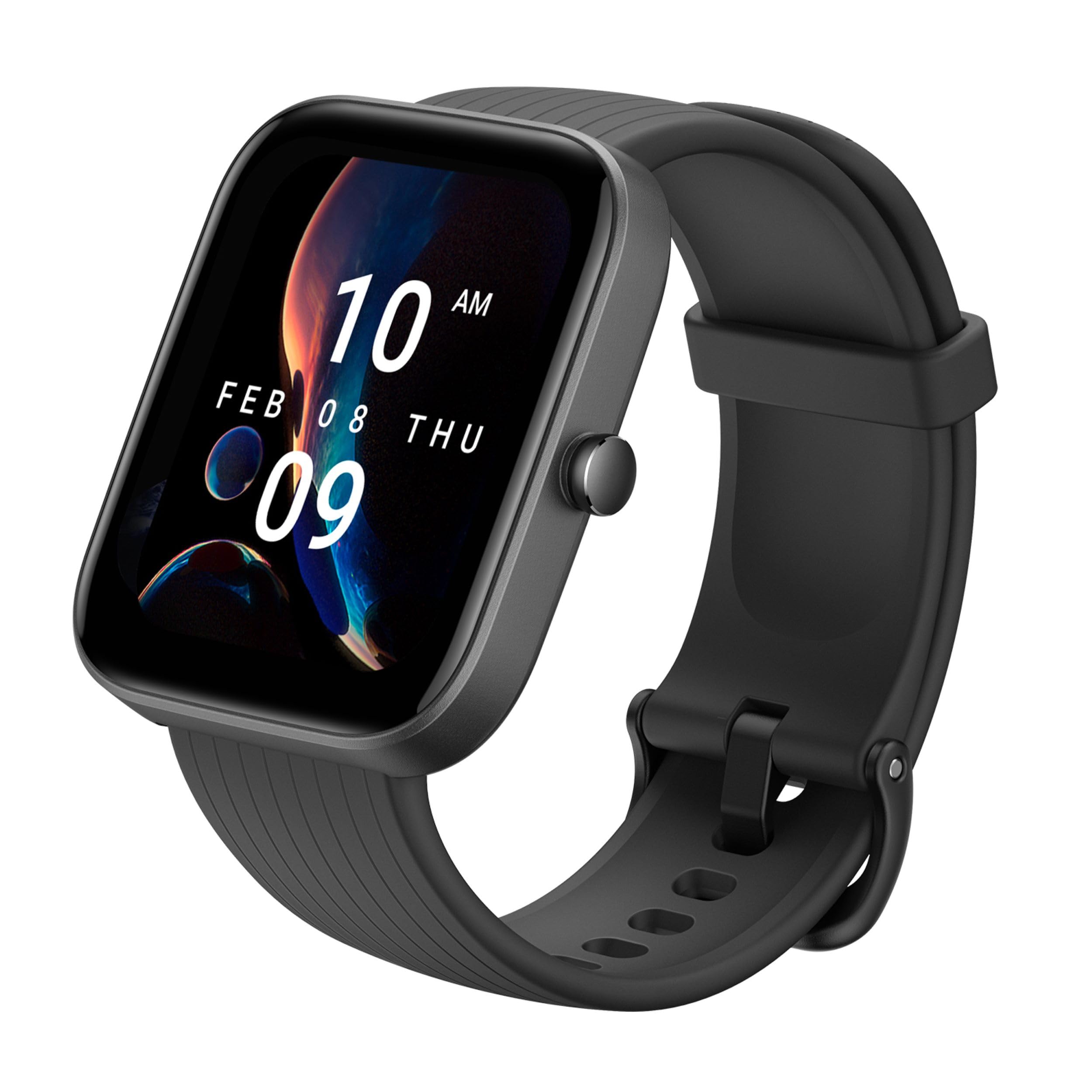Amazfit Bip 3 Pro Smart Watch for Men - GPS Fitness Tracker with 14-Day Battery Life, 60+ Sports Modes, Water Resistant, Heart Rate & Sleep Monitor - Compatible with Android & iPhone (Black) - Perfect for Running, Swimming & Daily Activity Tracking