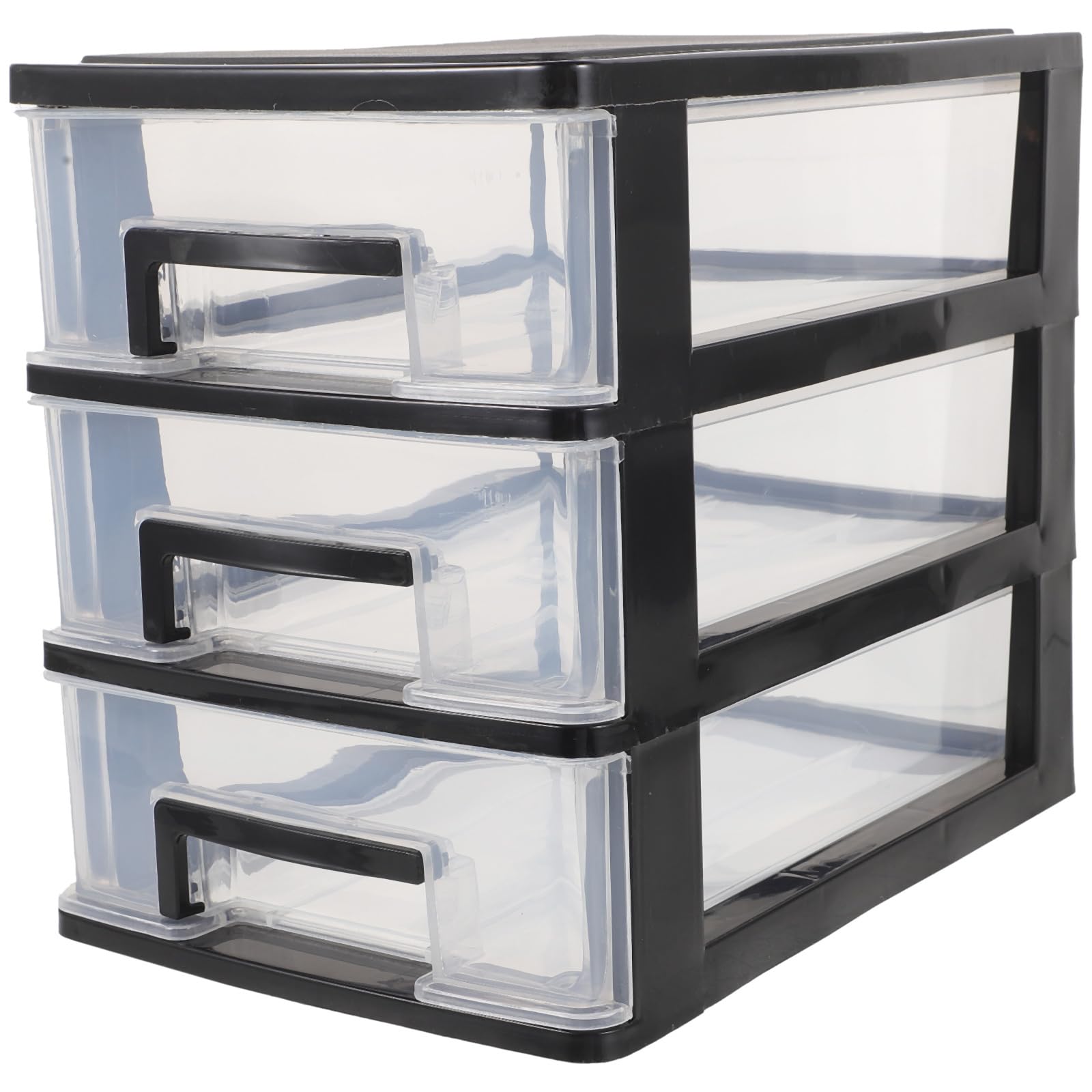 BESPORTBLE 3-Drawer Plastic Storage Cabinet - Portable Closet Organizer with Wheels, Multifunctional Storage Rack for Bedroom, Bathroom, Office (Black & Clear) - Home Organization & Decor Solution for Small Spaces