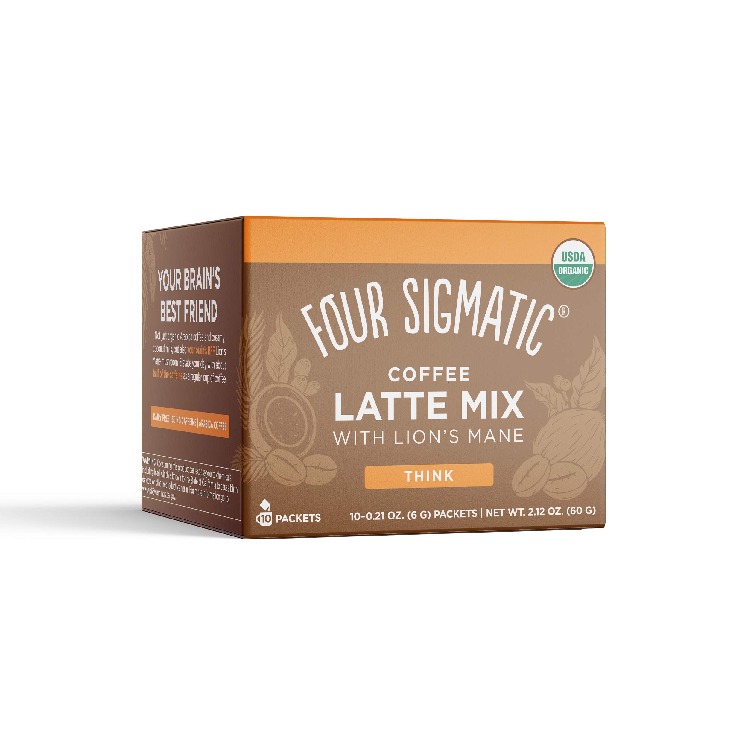 Organic Mushroom Ground Coffee - Dark Roast with Lion's Mane, Chaga & Mushroom Powder - Instant Coffee Latte with Maitake, Chaga & Coconut Milk - Boost Focus & Immunity - Perfect for Morning Energy & Wellness Routine