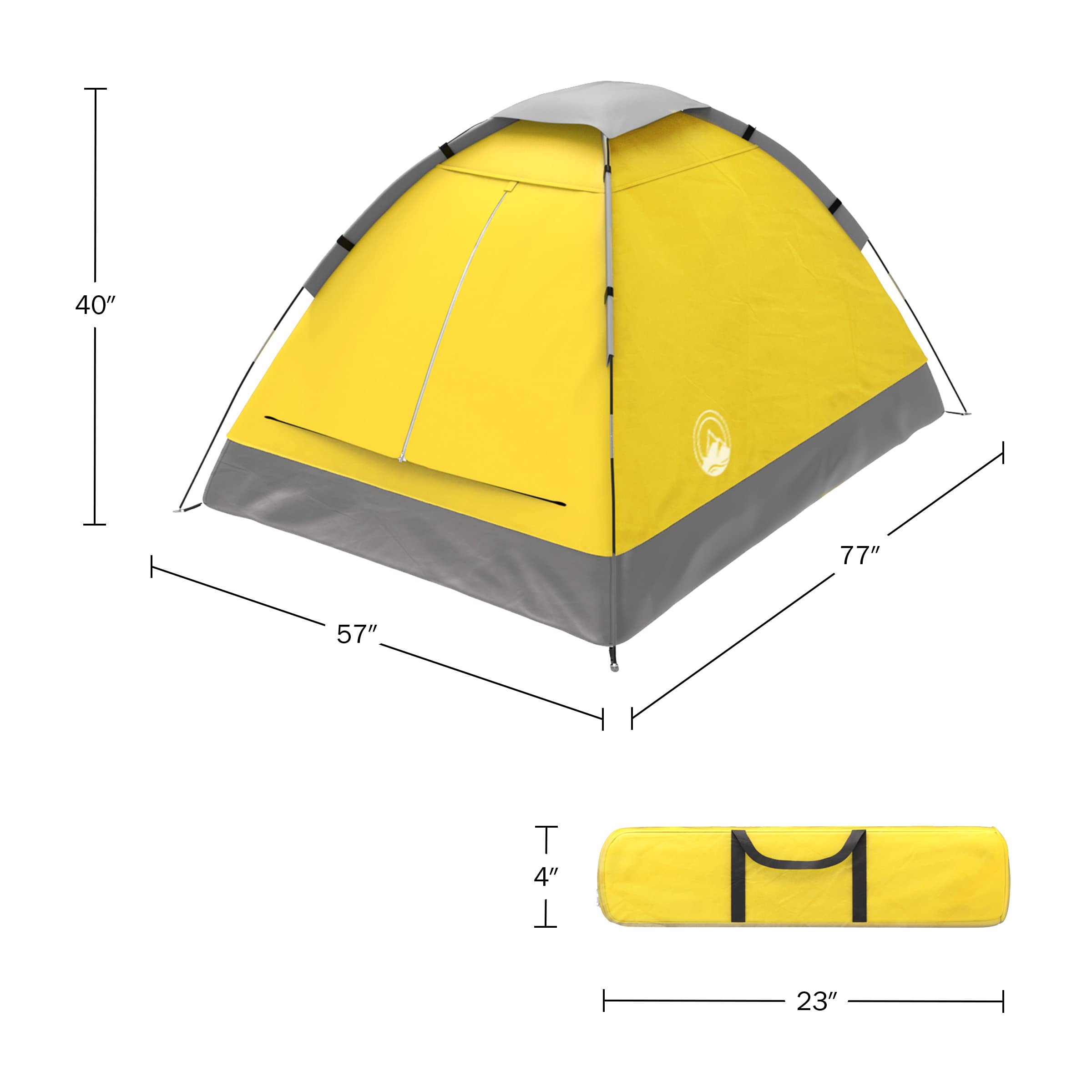 Wakeman 2-Person Camping Tent with Removable Rain Fly & Carry Bag - Lightweight Pop-Up Privacy Tent for Outdoor Adventures, Beach, Hiking & Backpacking - Portable Dressing Room & Shower Shelter - Waterproof Camping Gear by Wakeman
