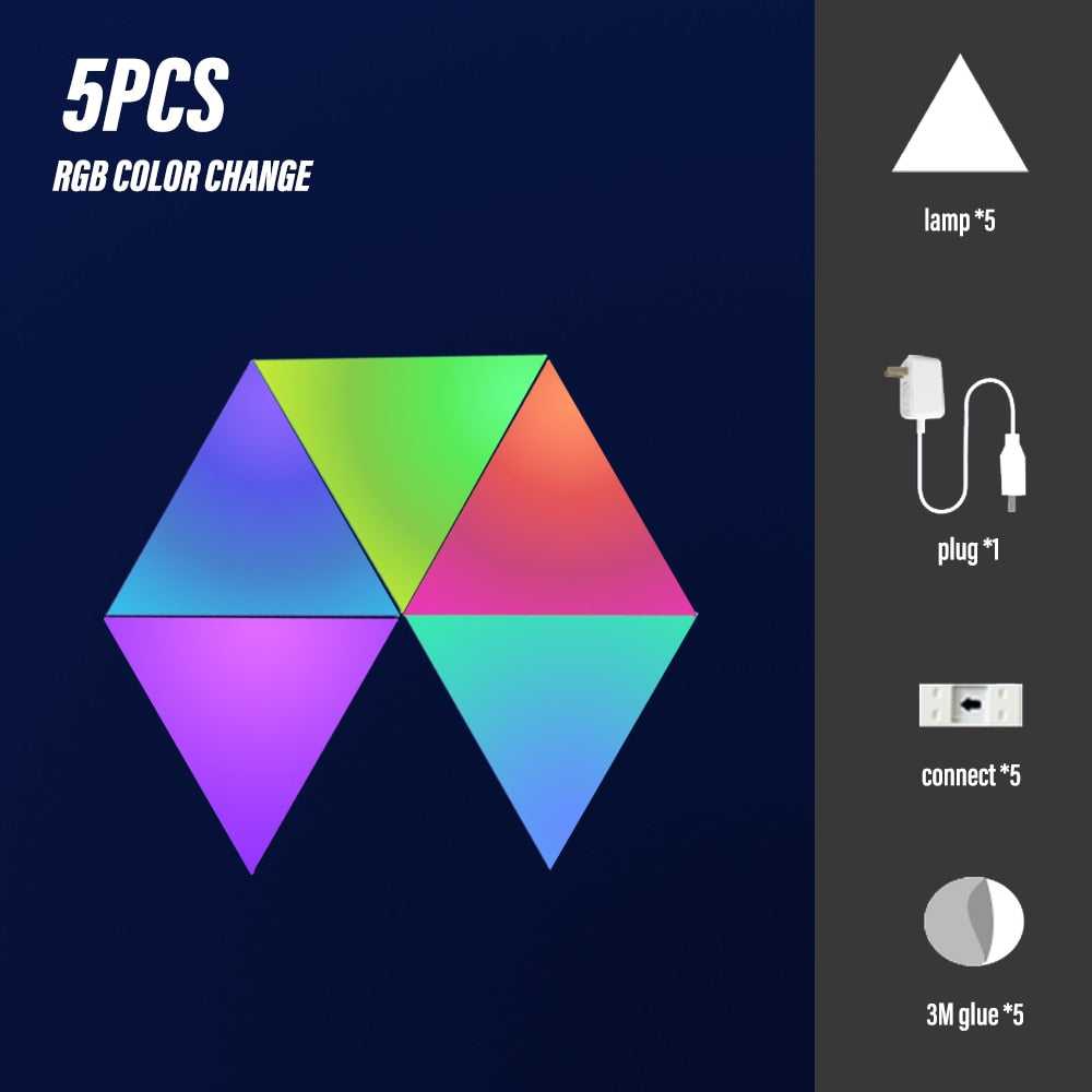 Professional Triangle LED Light Panels with App & Remote Control - RGB Gaming Lights for PC Setup, Streaming Studio & Home Decor