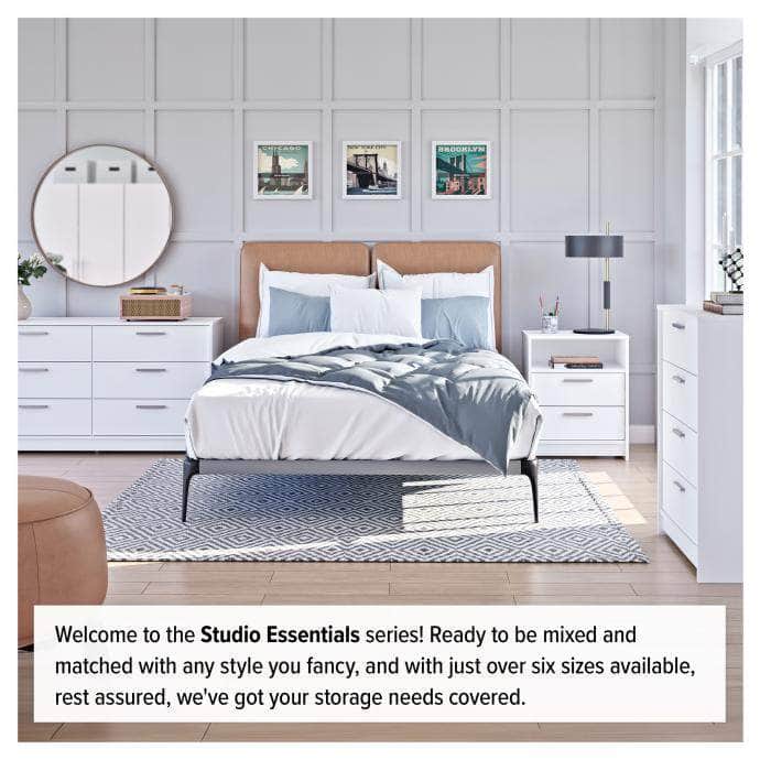 Studio Essentials 6-Drawer Tall Chest Dresser - 2 Color Options for Bedroom & Office Storage Organization
