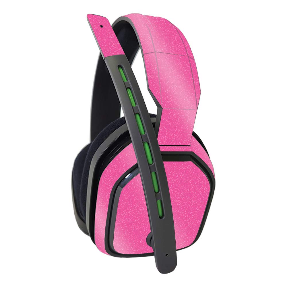 MightySkins Glossy Glitter Skin Cover for Astro A10 Gaming Headset - Hot Pink | Protective Durable Scratch-Resistant Vinyl Decal | Easy to Apply & Remove | Made in USA | Perfect for Gamers & Streamers